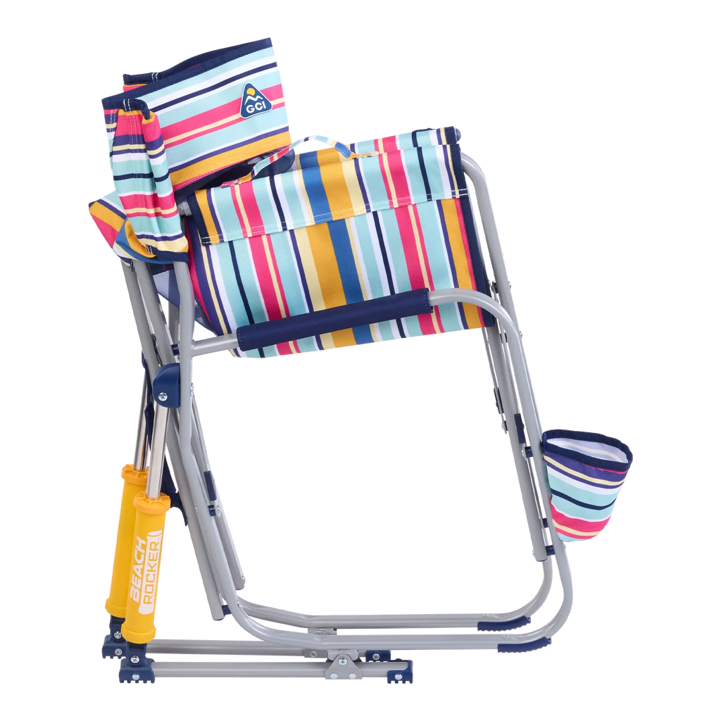 Patented Spring-Action Beach Rocker - Choice 712 - Heavy-Duty Kickback Rocker with Beverage Holder Detail