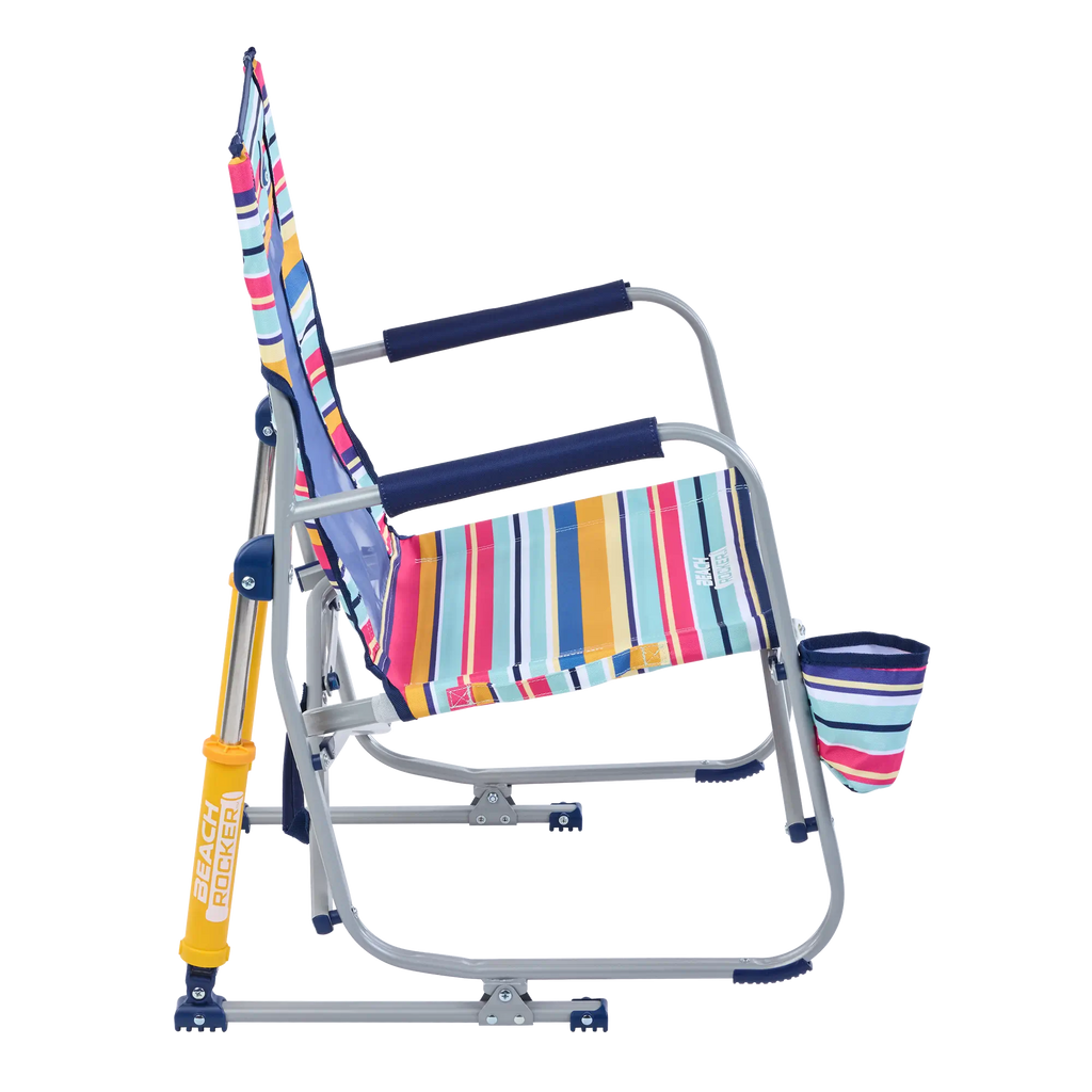 Patented Spring-Action Beach Rocker - Choice 712 - Heavy-Duty Kickback Rocker with Beverage Holder Detail