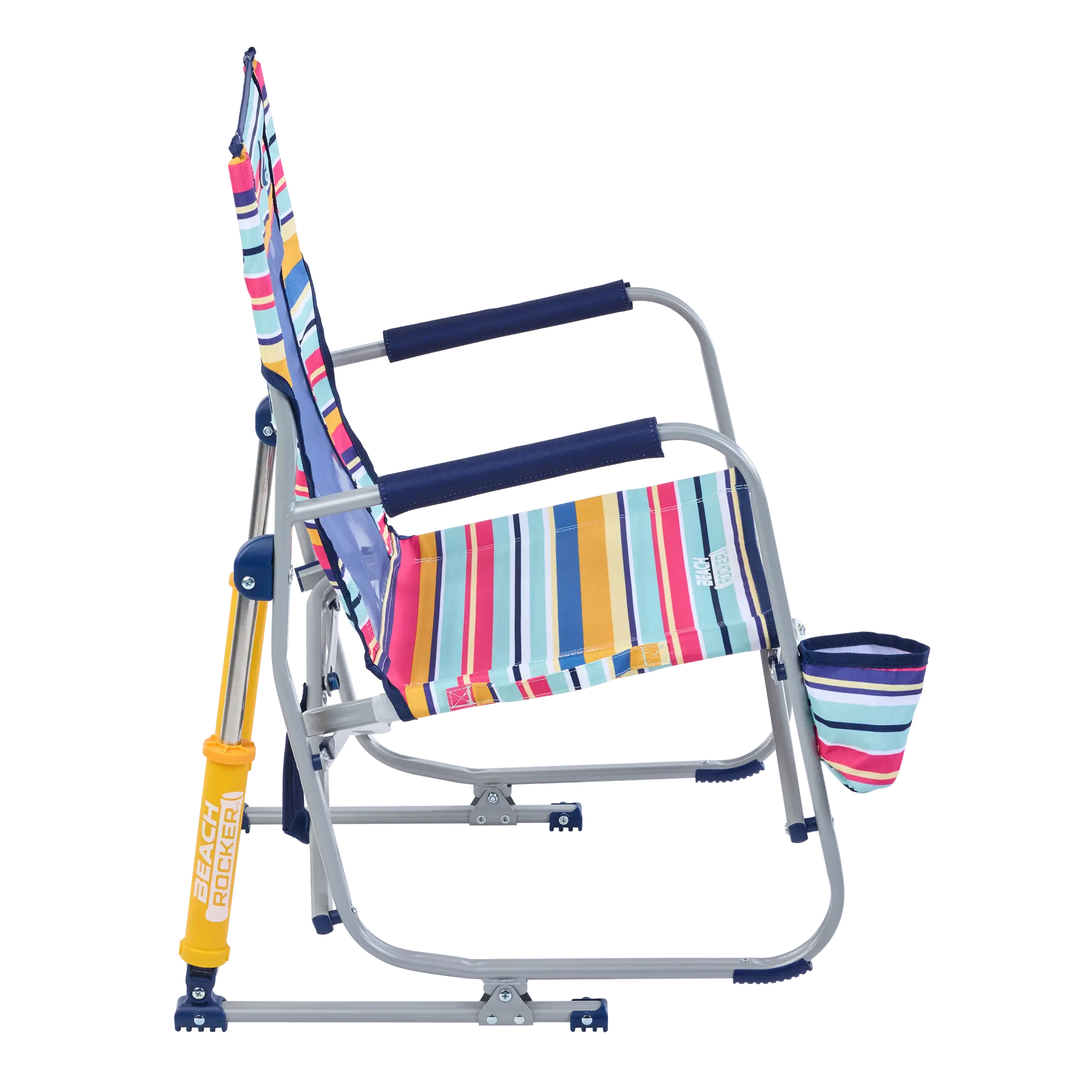 Patented Spring-Action Beach Rocker - Choice 712 - Heavy-Duty Kickback Rocker with Beverage Holder Detail