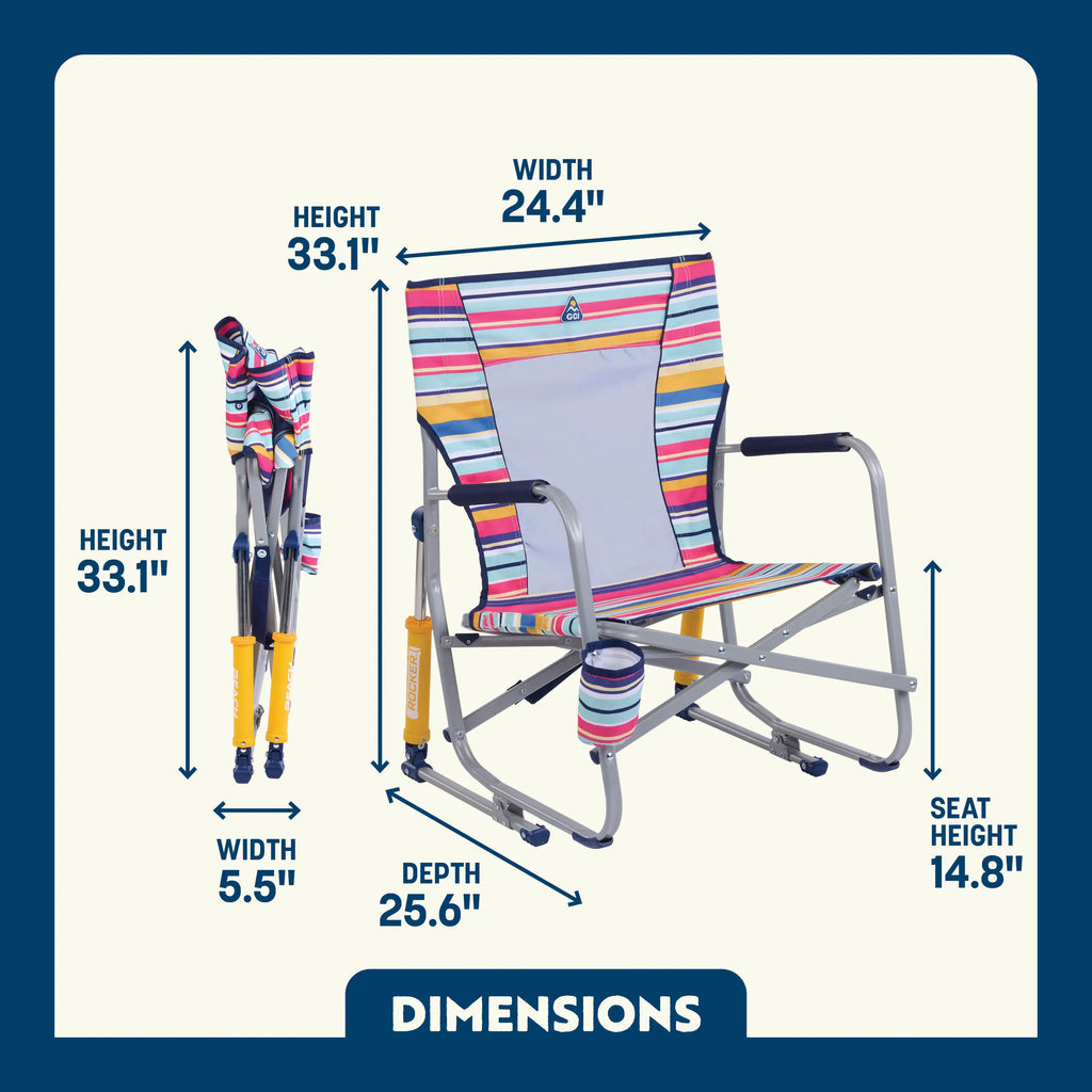 Patented Spring-Action Beach Rocker - Choice 712 - Heavy-Duty Kickback Rocker with Beverage Holder Detail