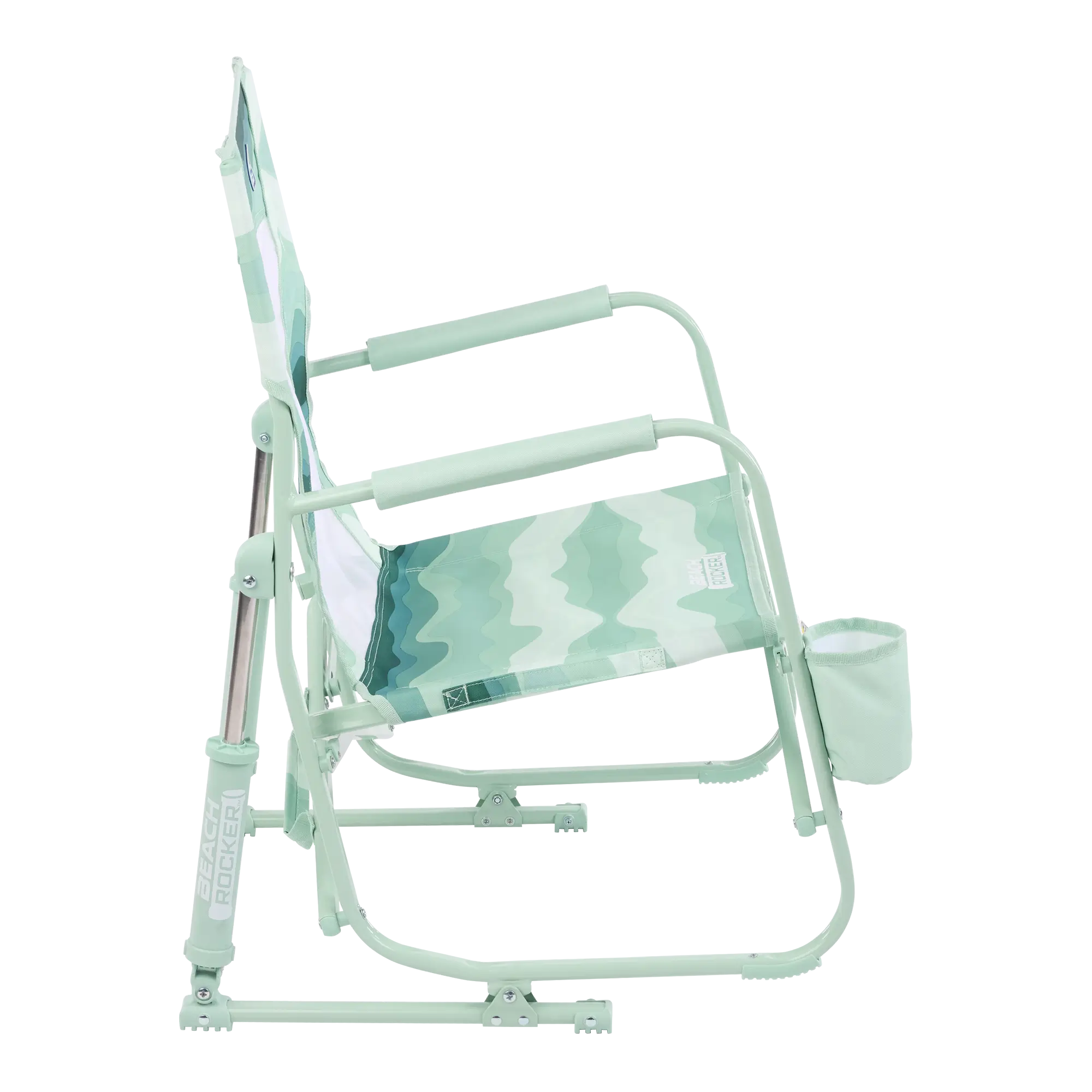 Patented Spring-Action Beach Rocker - Choice 712 - Heavy-Duty Kickback Rocker with Beverage Holder Detail