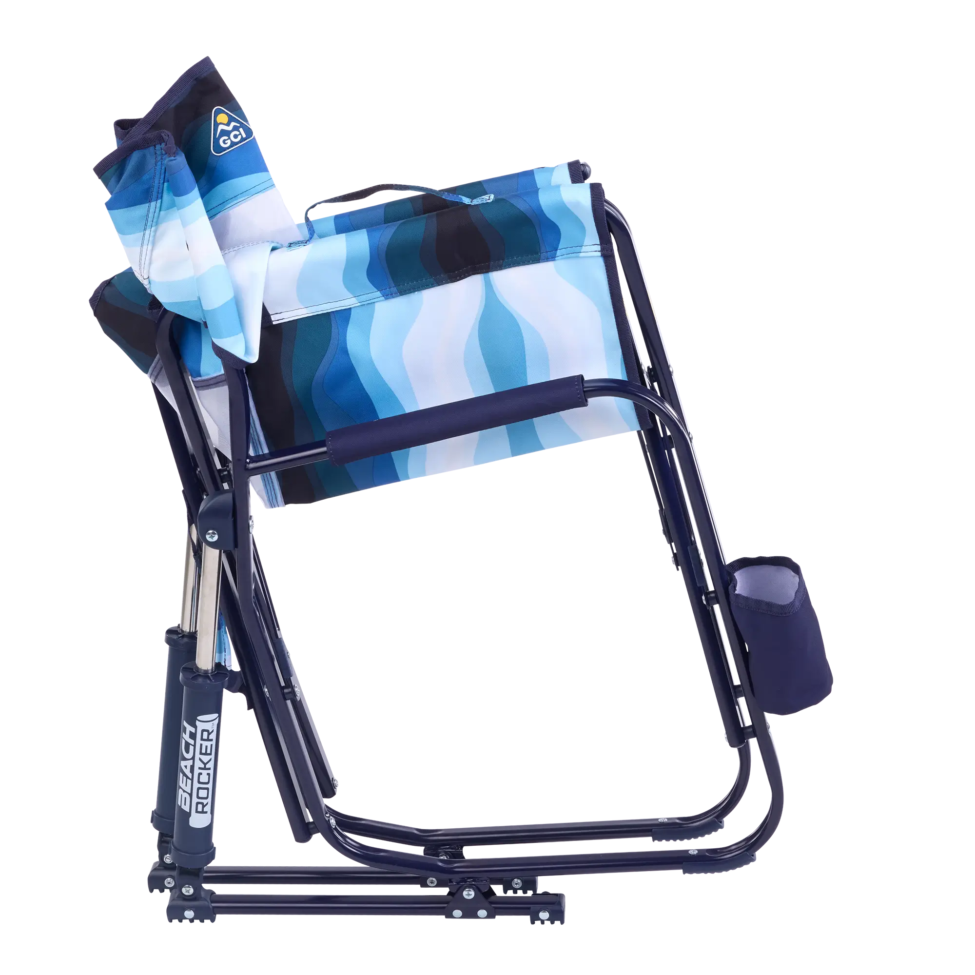 Patented Spring-Action Beach Rocker - Choice 712 - Heavy-Duty Kickback Rocker with Beverage Holder Detail