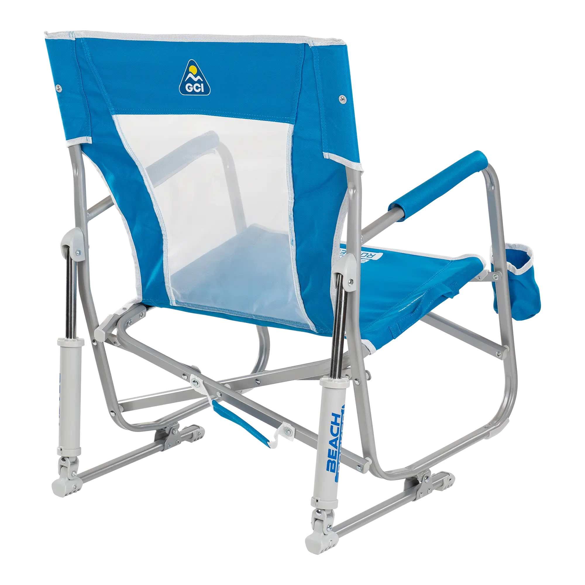 Patented Spring-Action Beach Rocker - Choice 712 - Heavy-Duty Kickback Rocker with Beverage Holder Detail