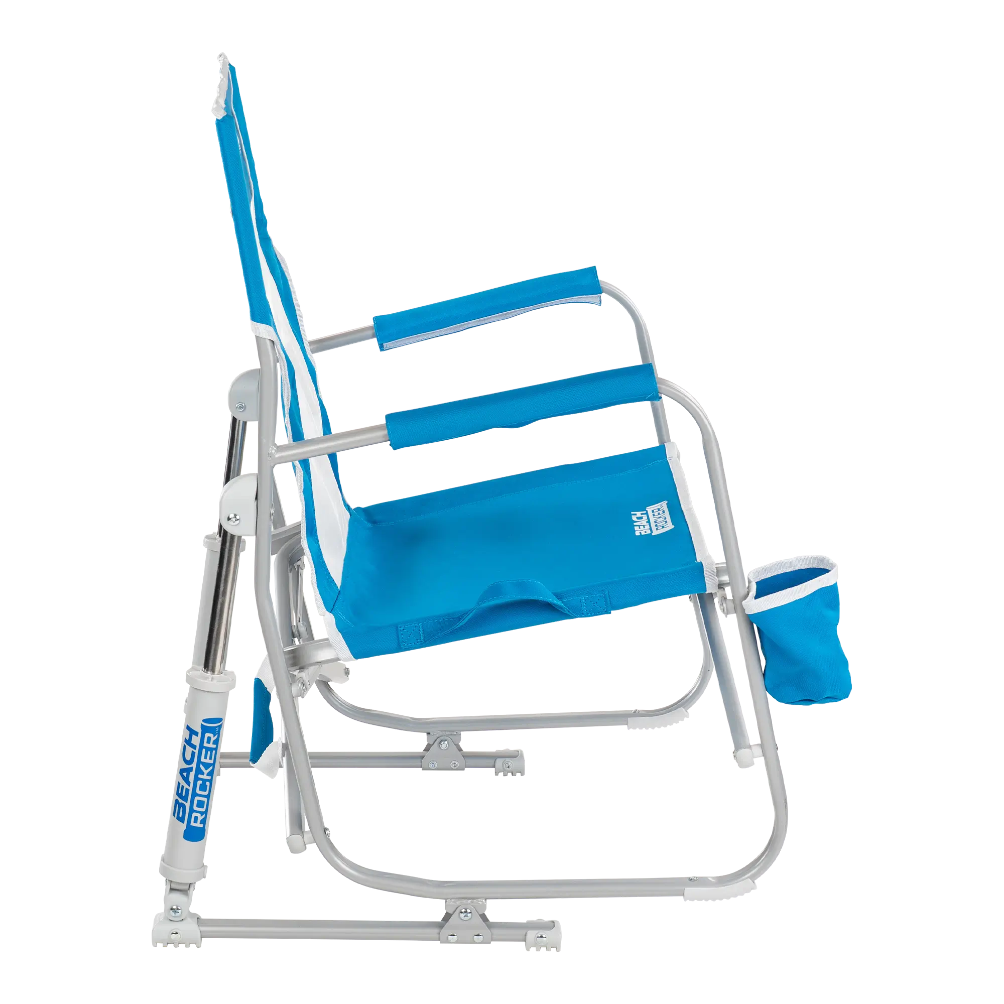 Patented Spring-Action Beach Rocker - Choice 712 - Heavy-Duty Kickback Rocker with Beverage Holder Detail