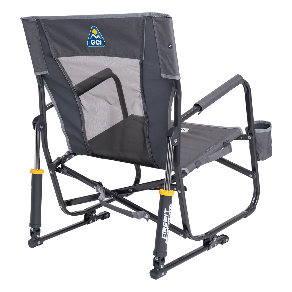 Patented Spring-Action FirePit Rocker - Choice 737 - Heavy-Duty Kickback Rocker with Beverage Holder Detail