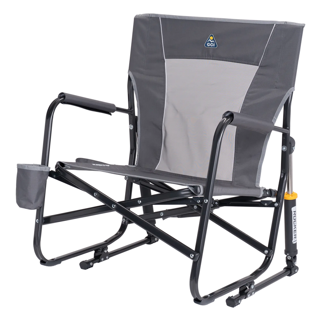 Patented Spring-Action FirePit Rocker - Choice 737 - Heavy-Duty Kickback Rocker with Beverage Holder Detail