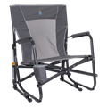 Patented Spring-Action FirePit Rocker - Choice 737 - Heavy-Duty Kickback Rocker with Beverage Holder - Pewter