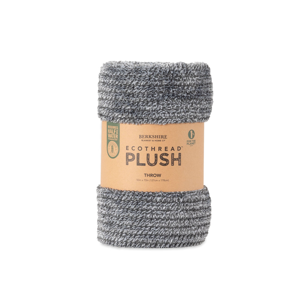 Lightweight Warm Plush Textured Heathered Soft Oversized Throw Blanket, Gray - Luxury Knitted Decorative Throw Blanket with Fringes Detail