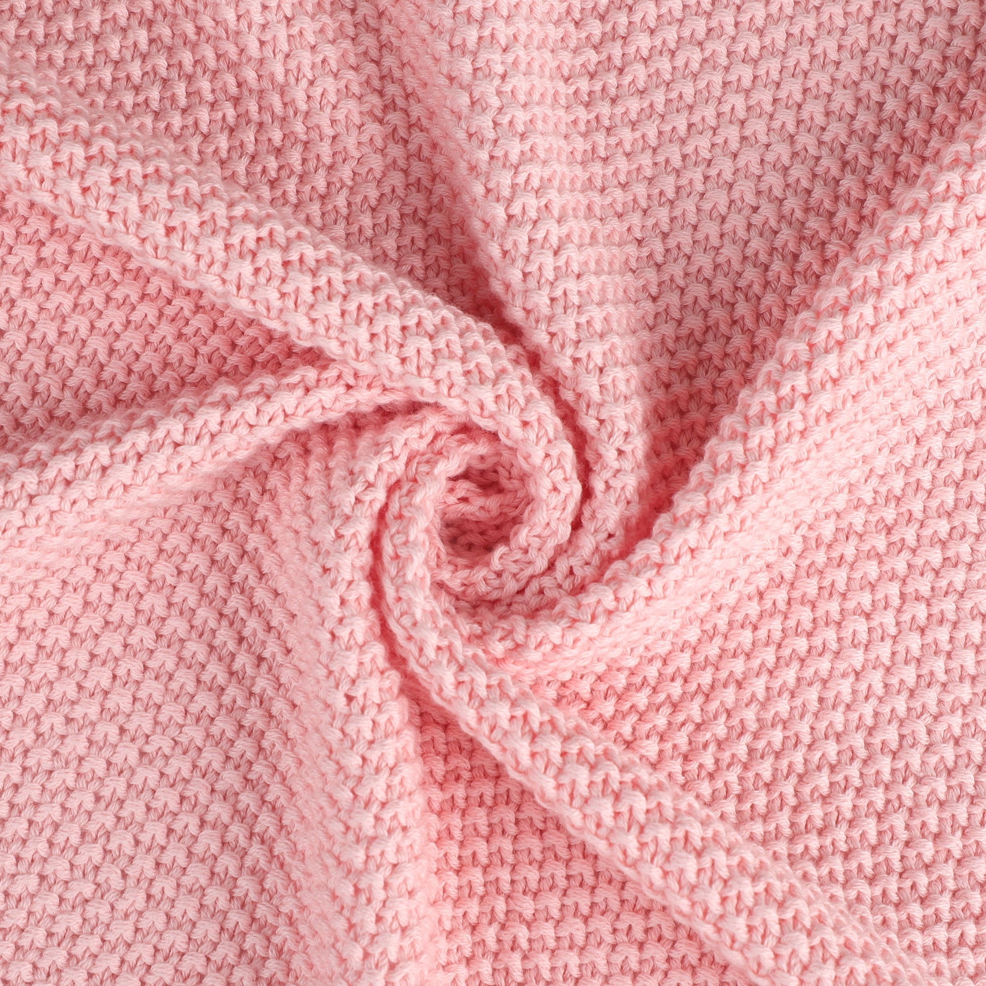 Cozy Fleece Pure Cotton Soft Cable Knit Throw Blanket Pink 50" x 70" - Cozy Fleece Throw Blanket for Couch & Bed Detail