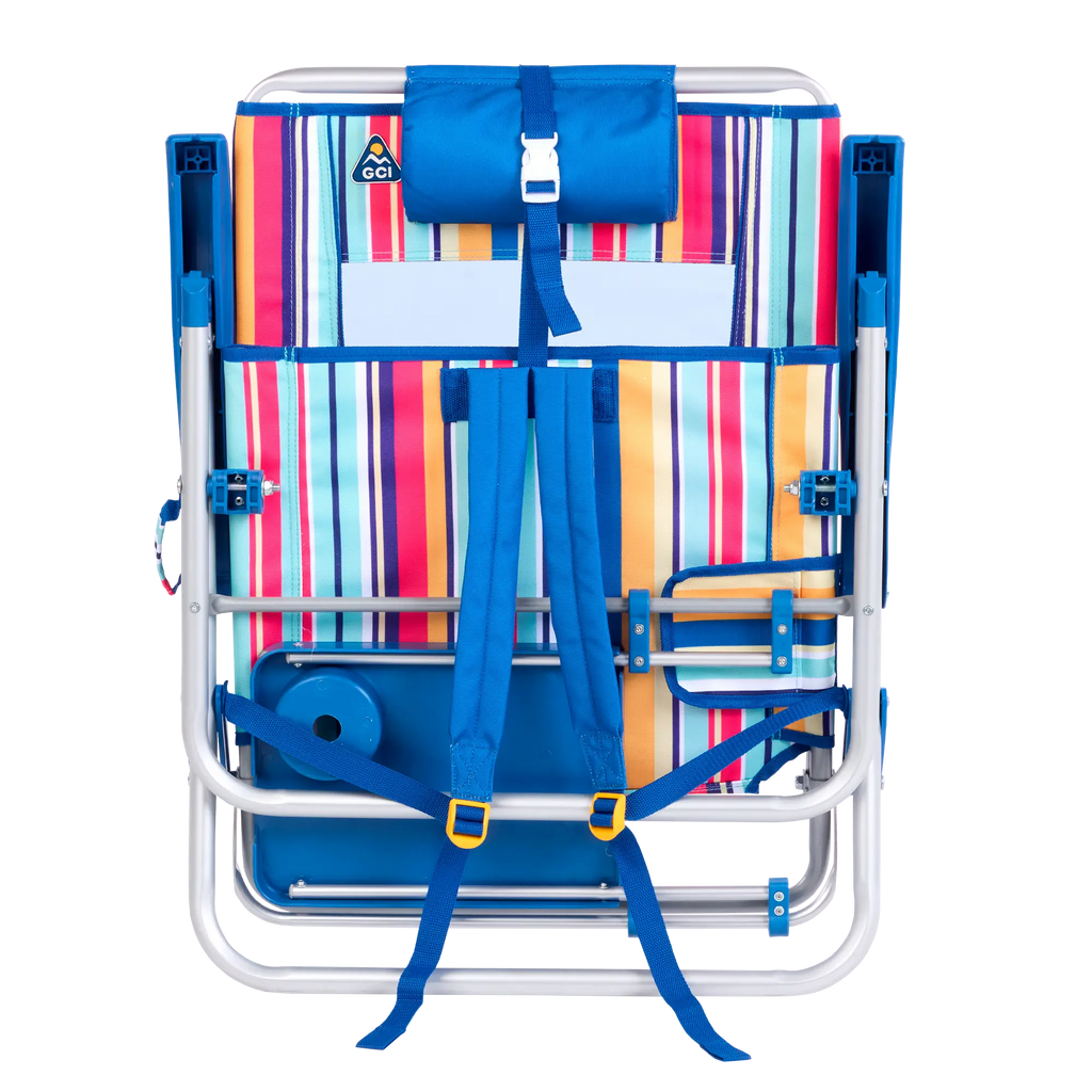 Reclining Beach Big Surf with Slide Table - Choice 334 - Multi-Position Outdoor Beach Chair with Pillow Detail