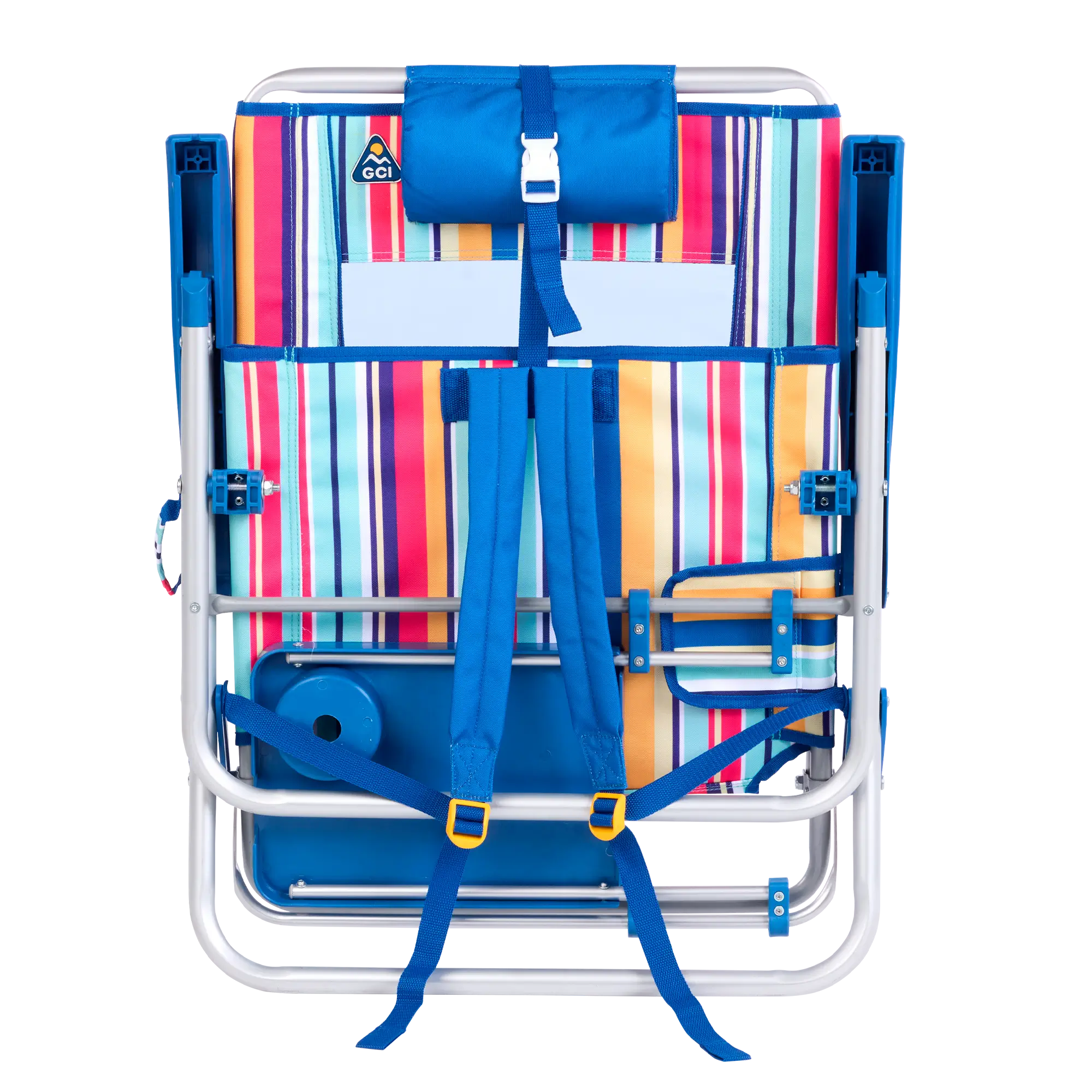 Reclining Beach Big Surf with Slide Table - Choice 334 - Multi-Position Outdoor Beach Chair with Pillow Detail