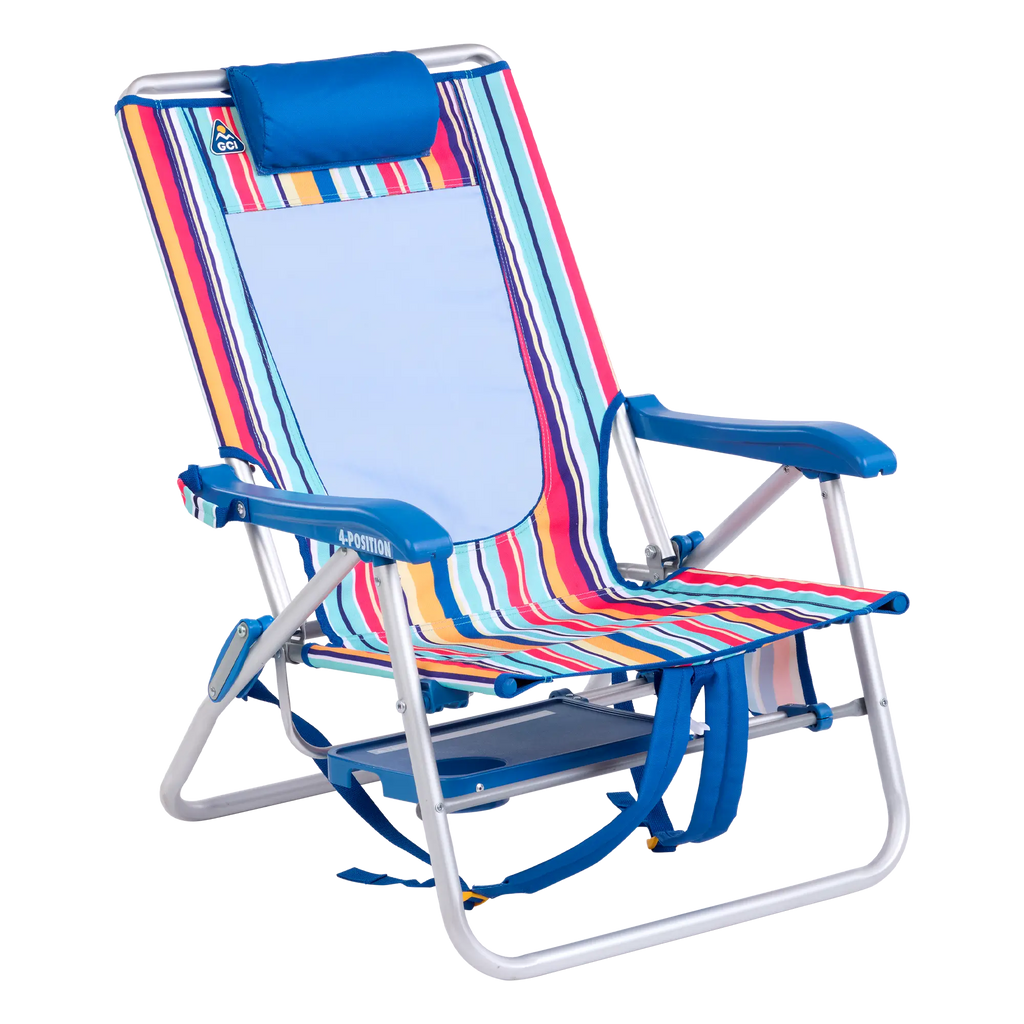 Reclining Beach Big Surf with Slide Table - Choice 334 - Multi-Position Outdoor Beach Chair with Pillow Detail