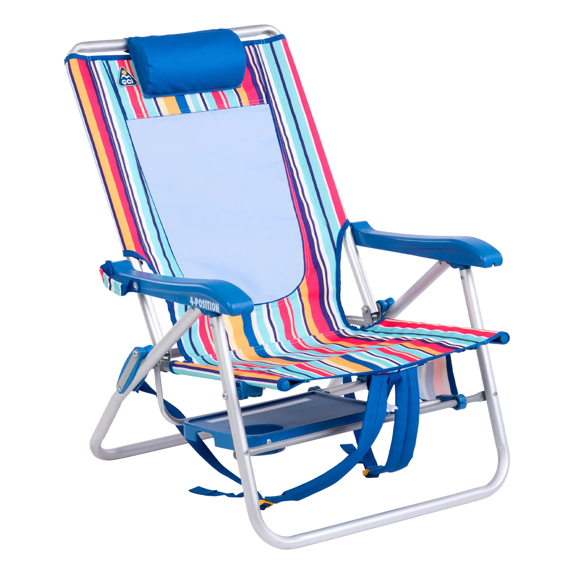 Reclining Beach Big Surf with Slide Table - Choice 334 - Multi-Position Outdoor Beach Chair with Pillow Detail