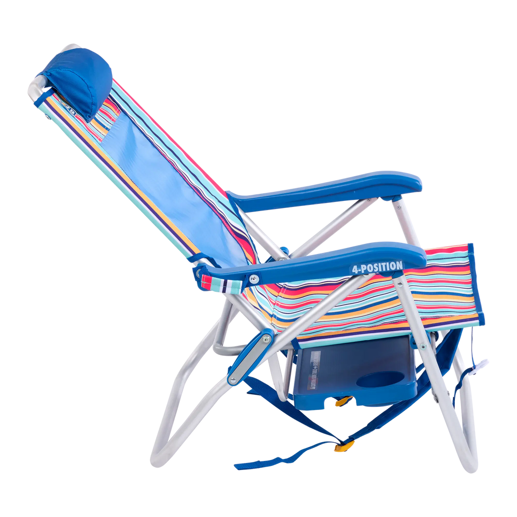 Reclining Beach Big Surf with Slide Table - Choice 334 - Multi-Position Outdoor Beach Chair with Pillow Detail
