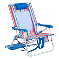 Reclining Beach Big Surf with Slide Table - Choice 334 - Multi-Position Outdoor Beach Chair with Pillow - Multi Stripe