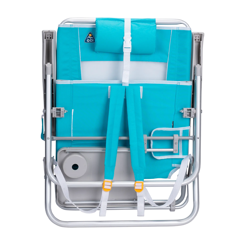 Reclining Beach Big Surf with Slide Table - Choice 334 - Multi-Position Outdoor Beach Chair with Pillow Detail