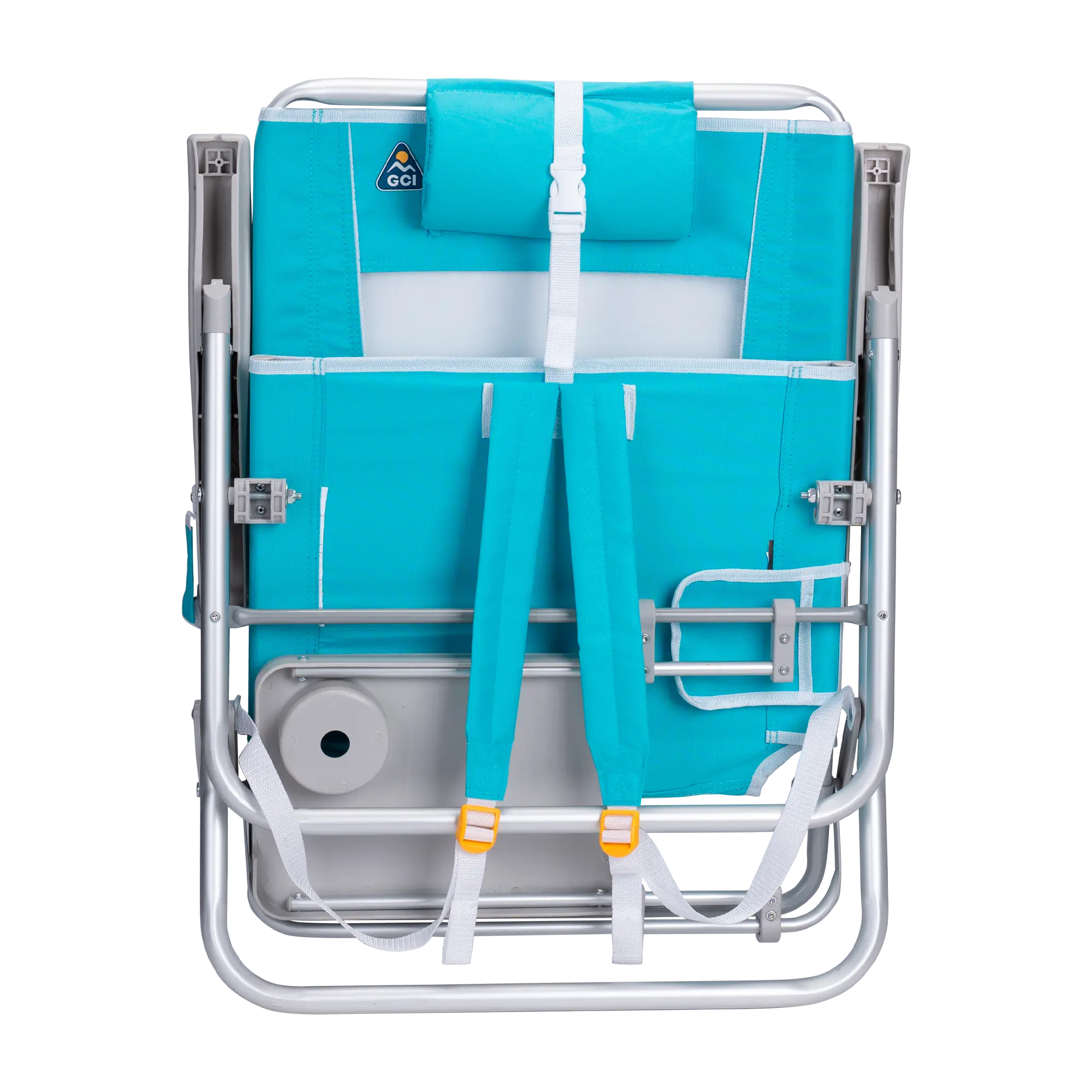 Reclining Beach Big Surf with Slide Table - Choice 334 - Multi-Position Outdoor Beach Chair with Pillow Detail