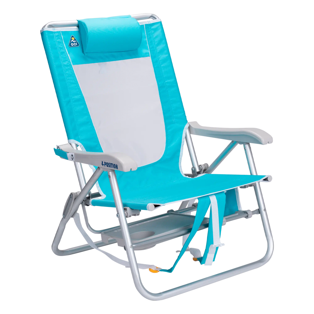 Reclining Beach Big Surf with Slide Table - Choice 334 - Multi-Position Outdoor Beach Chair with Pillow Detail