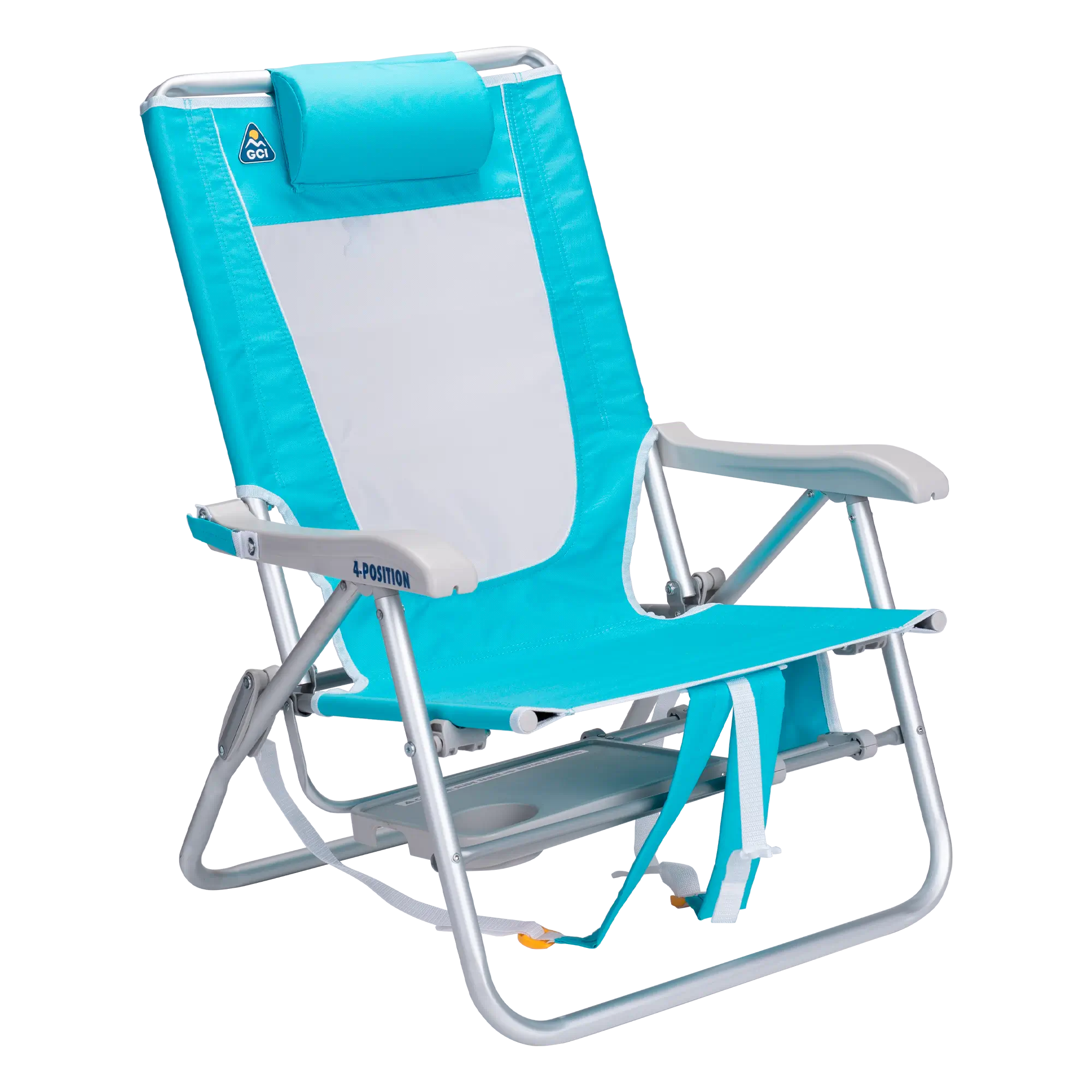 Reclining Beach Big Surf with Slide Table - Choice 334 - Multi-Position Outdoor Beach Chair with Pillow Detail