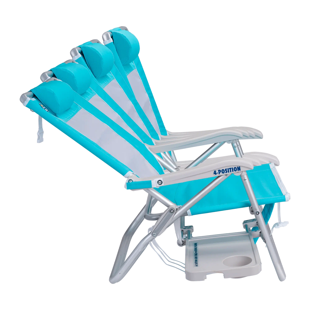 Reclining Beach Big Surf with Slide Table - Choice 334 - Multi-Position Outdoor Beach Chair with Pillow Detail