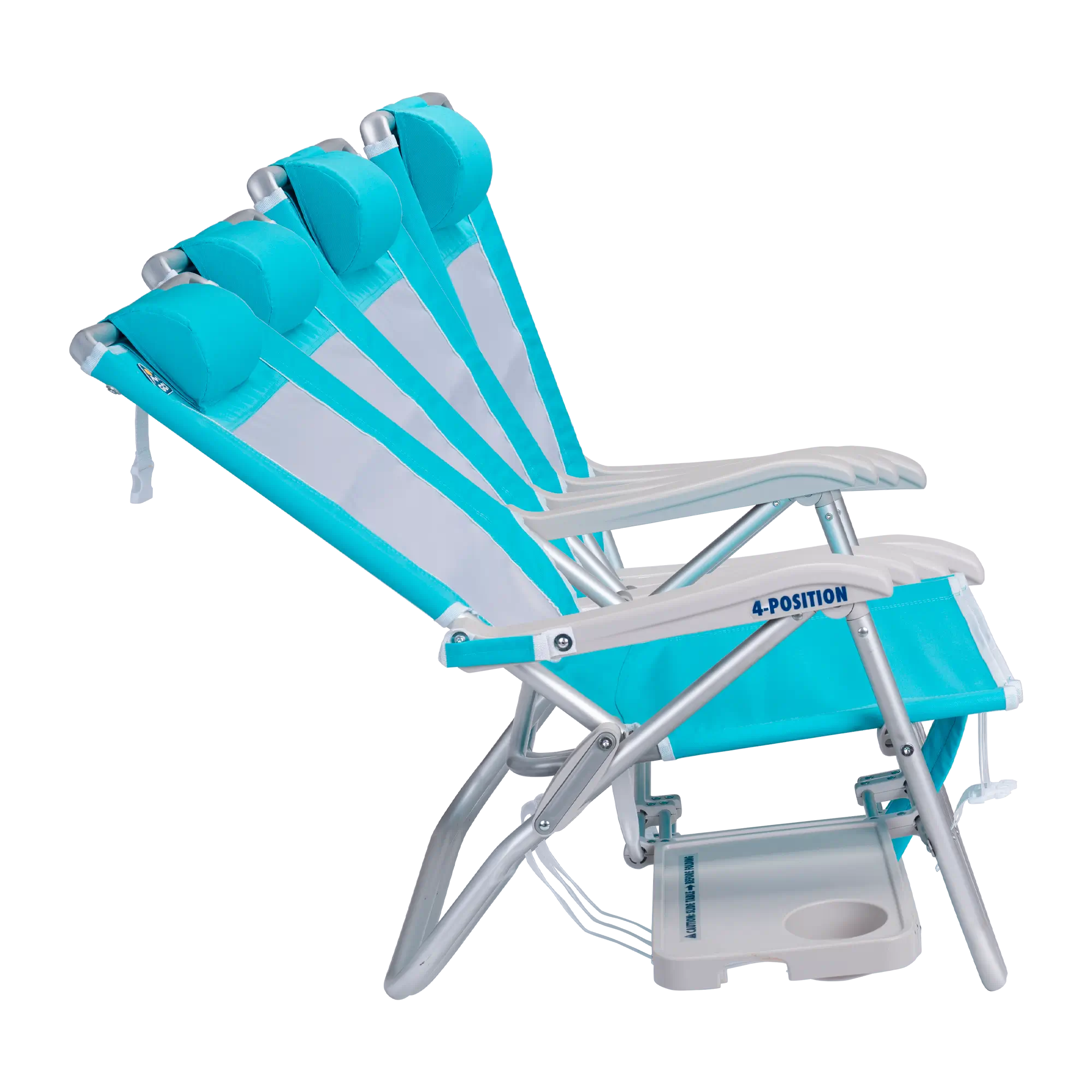 Reclining Beach Big Surf with Slide Table - Choice 334 - Multi-Position Outdoor Beach Chair with Pillow Detail