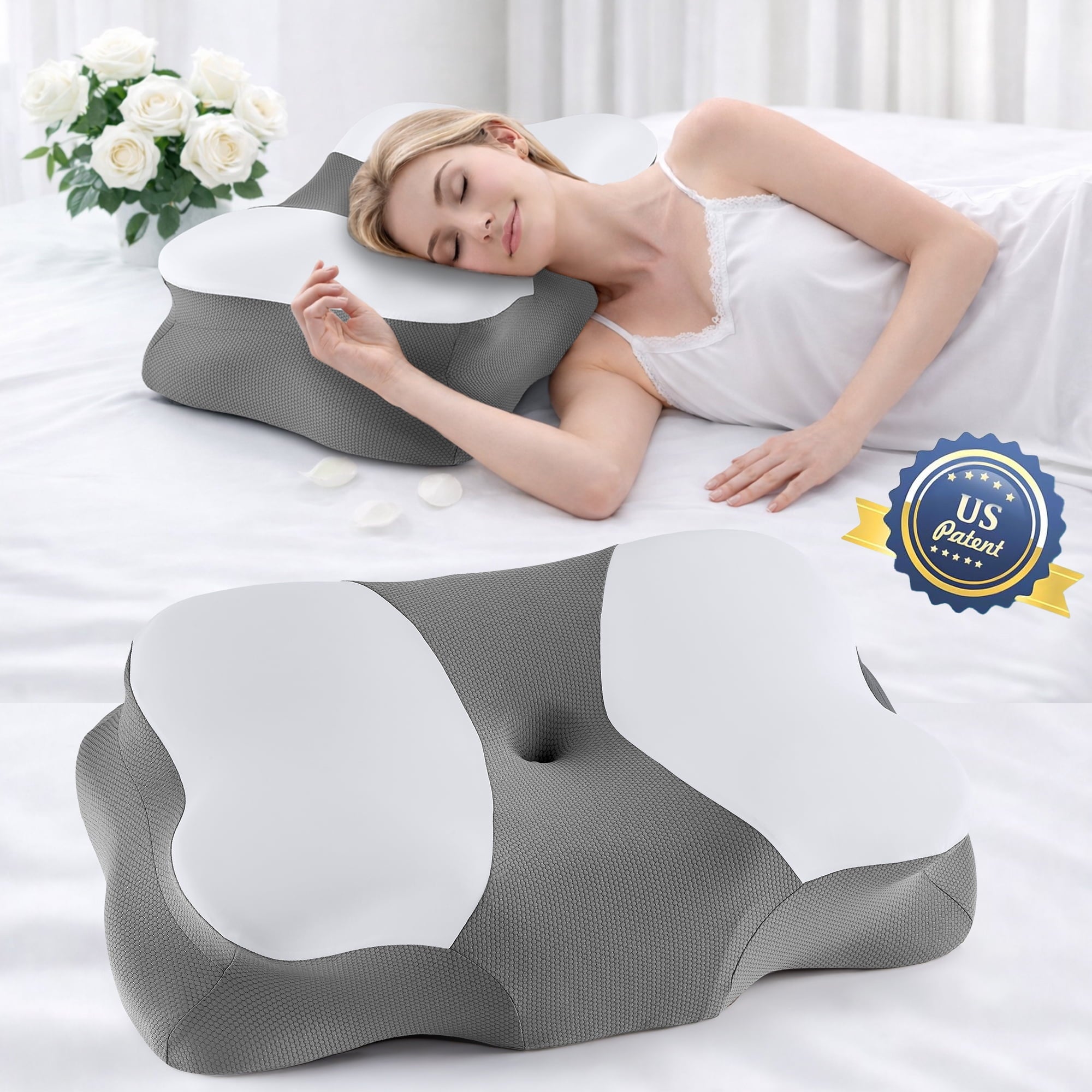 Orthopedic Support Memory Foam Cervical Pillow for Sleeping Support - Orthopedic Bed Pillow for Neck, Shoulder Pain Relief, Adults, Side... - Hotel Quality Plush Sleeping Pillows Detail