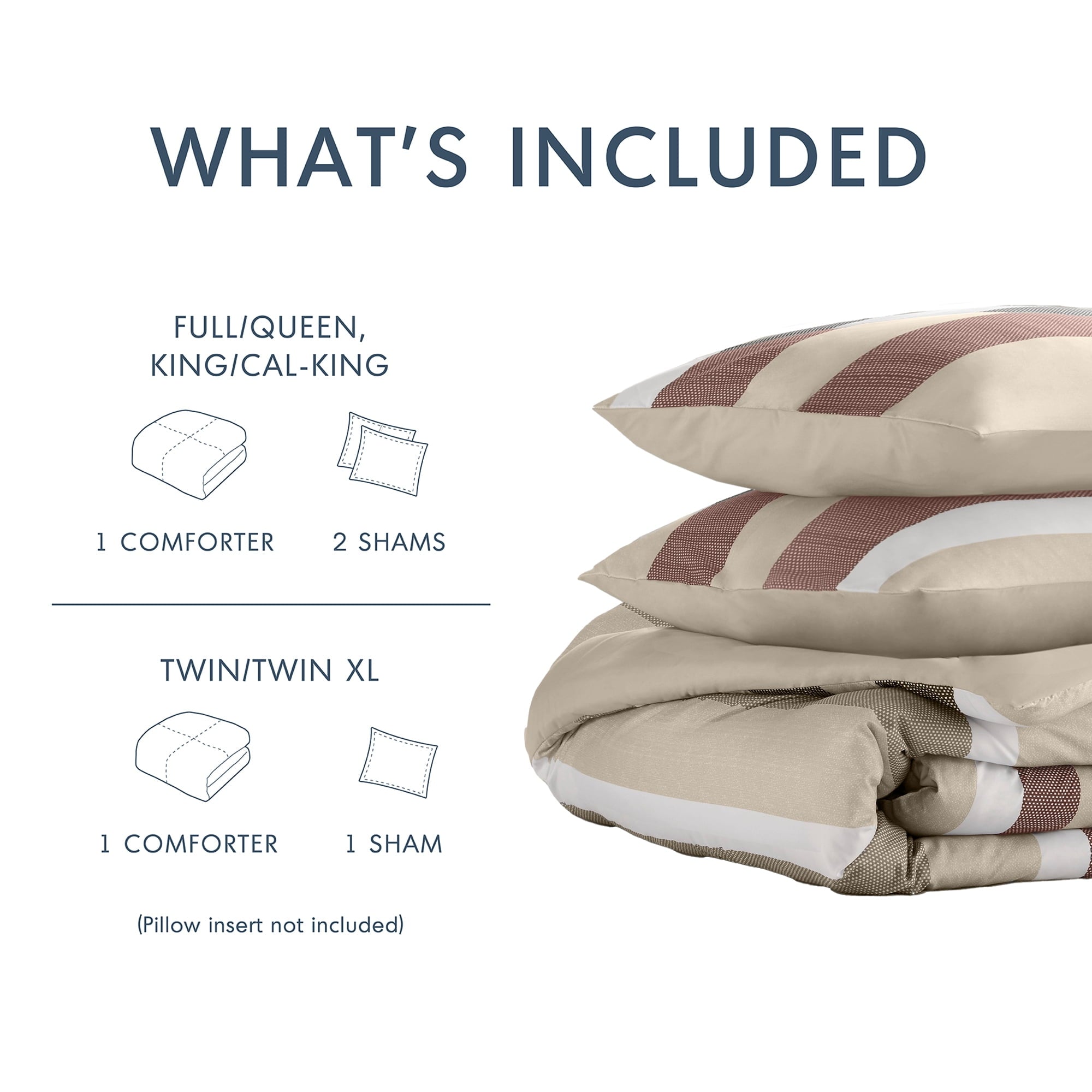 All-Season 2-Piece Comforter Sets, Reversible Striped Comforter Set for Dorm, Lightweight All Season Bedding Set with Pillow Sha... - Cloud-Like Soft Lightweight Bed Comforter Detail