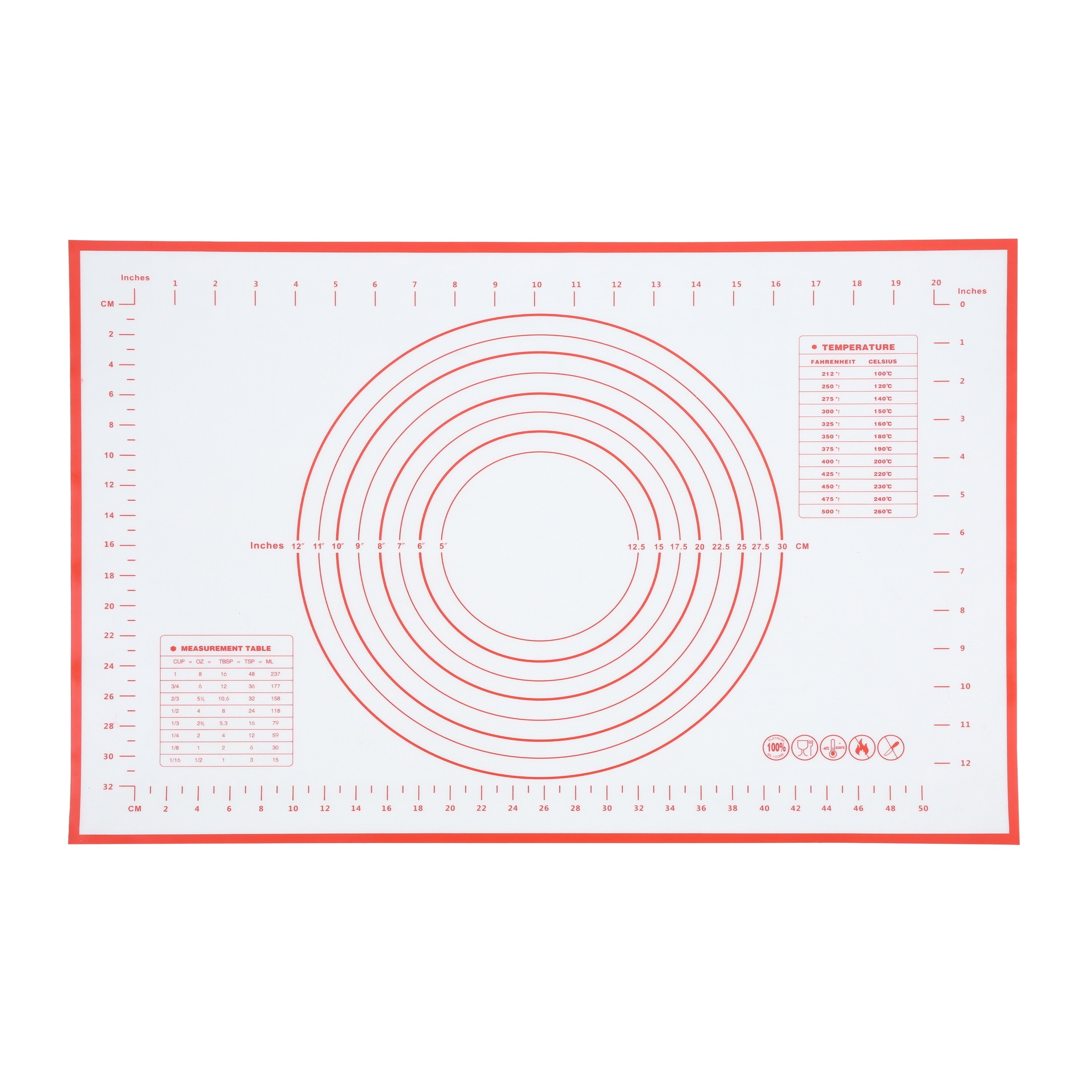 Time-Saving Reusable Silicone 24"x 18" Pastry Mat with Measurements - Innovative Kitchen Helper for Modern Cooking Detail