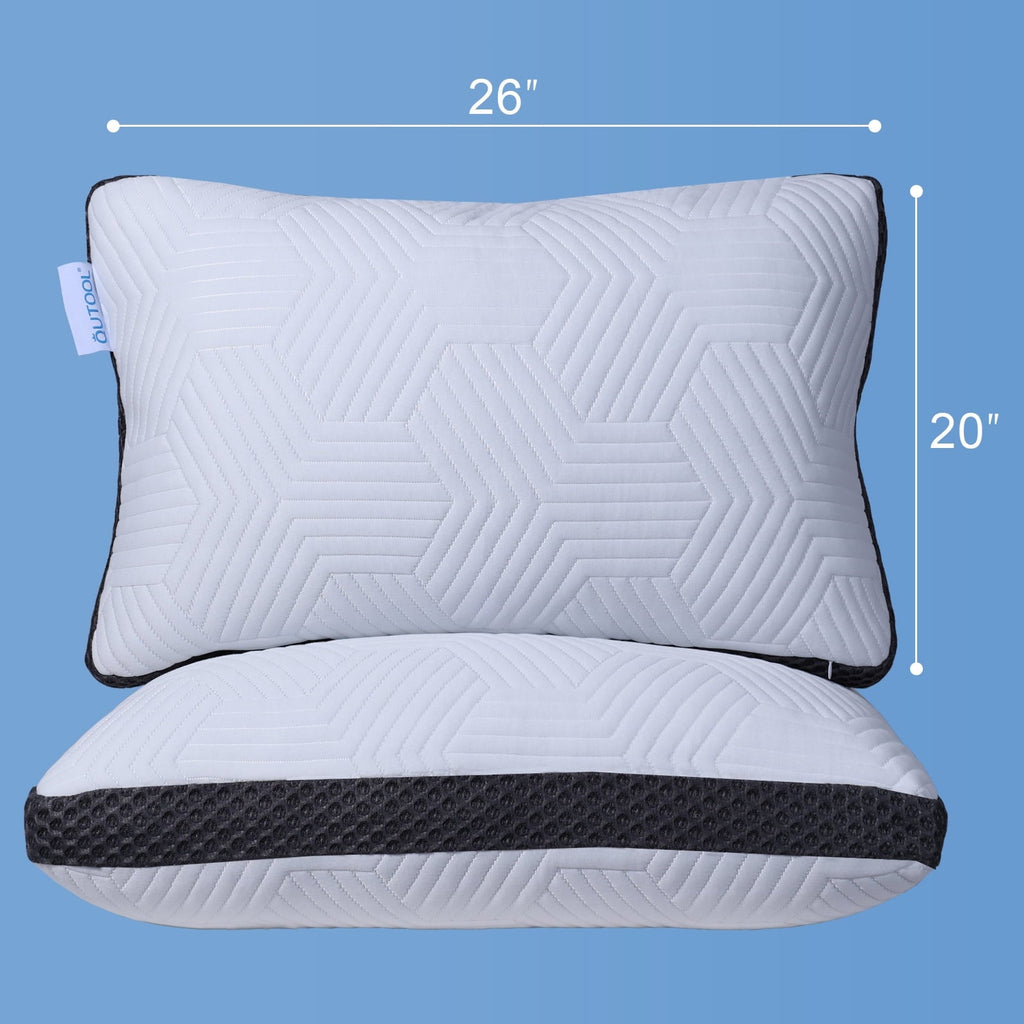 Ergonomic Memory Foam Soft Bed Pillow, Shredded Memory Foam Pillow, Comfortable Sleeping Pillow, Standard Size, Affordable Everyday Use - Decorative Throw Pillow Cushion for Sofa & Bed Detail