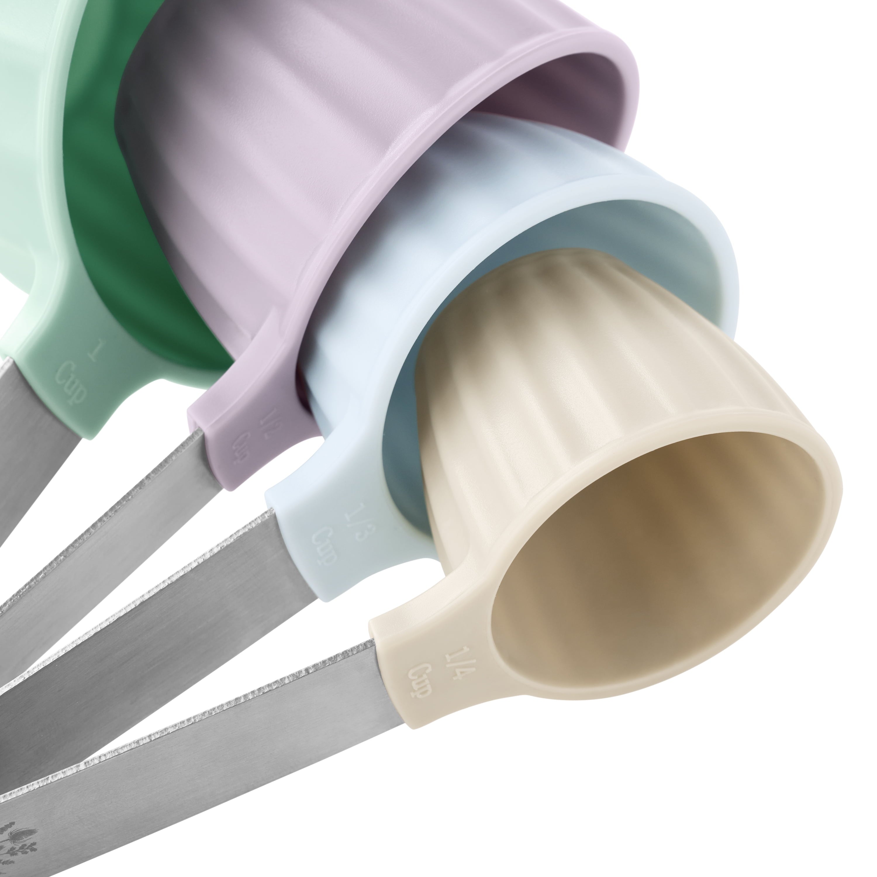 Premium Kitchen 8-Piece Plastic Measuring Cup and Spoon Set, Multicolor - Premium Stainless Steel Garlic Presser & Peeler Detail