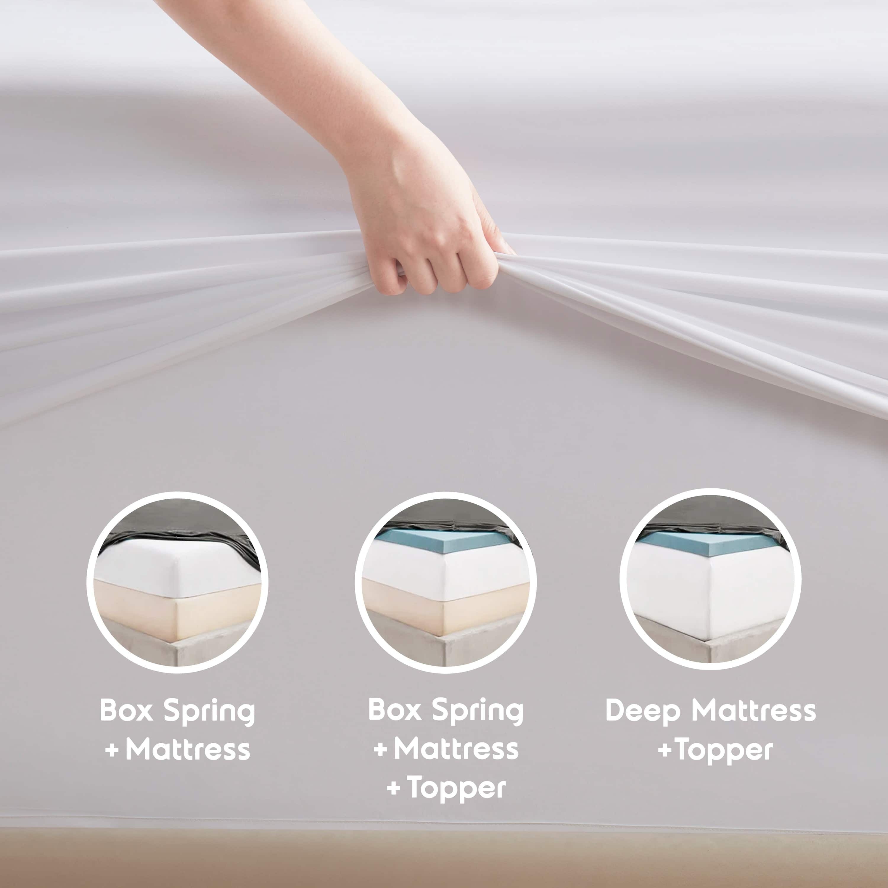 Breathable Luxury Set, Hotel Style Deep Pocket 4 Piece Bed , Luxury Soft Microfiber Sheet Sets, White - Premium Ultra-Soft Pillowcase Pair for Sleeping Detail