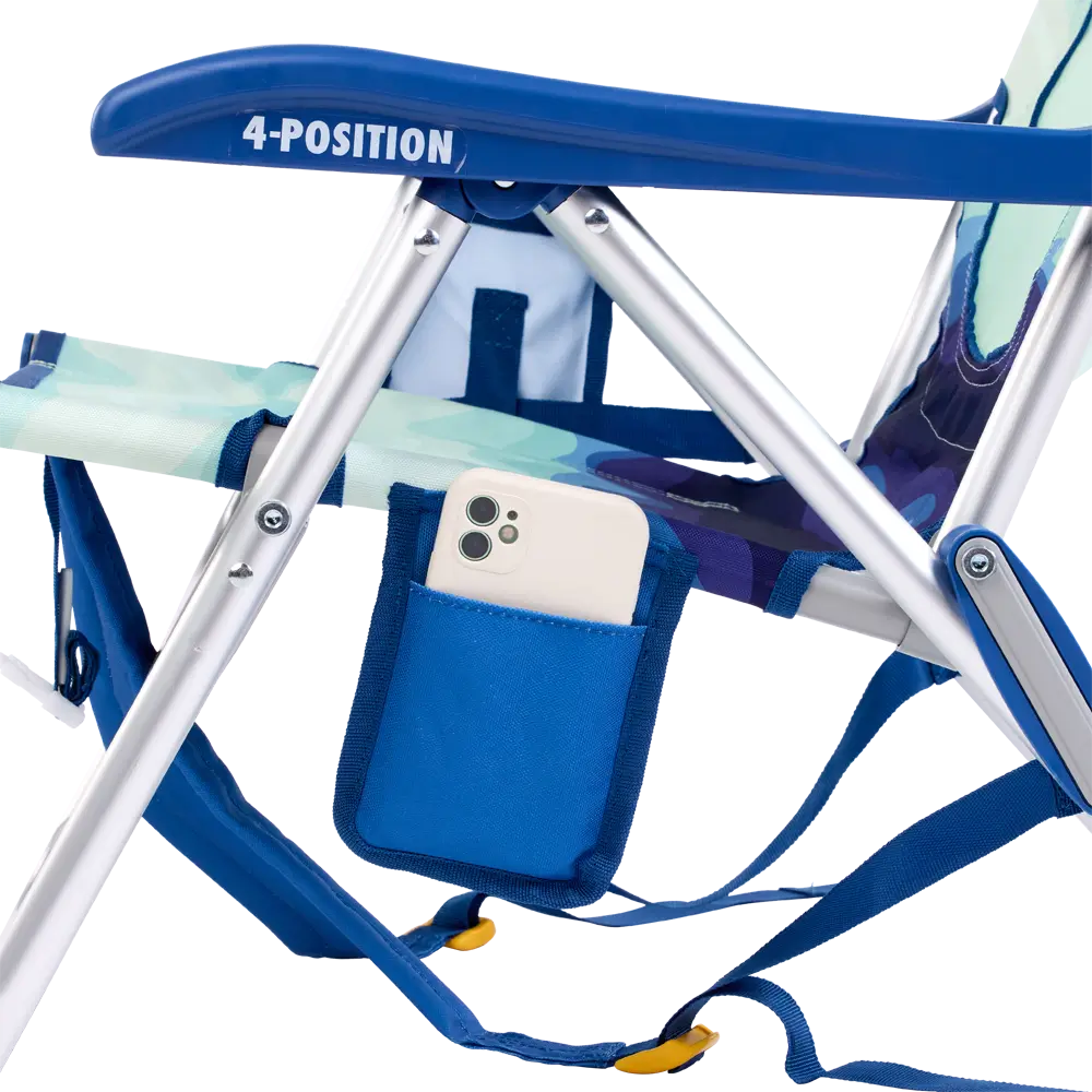 Rust-Resistant Aluminum Backpack Beach Chair - Choice 709 - Multi-Position Outdoor Beach Chair with Pillow Detail