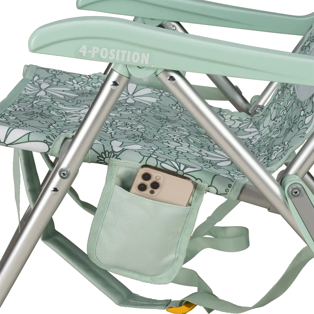 Rust-Resistant Aluminum Backpack Beach Chair - Choice 709 - Multi-Position Outdoor Beach Chair with Pillow Detail