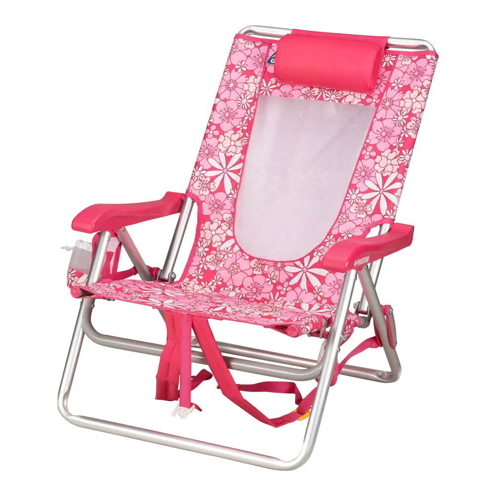 Rust-Resistant Aluminum Backpack Beach Chair - Choice 709 - Multi-Position Outdoor Beach Chair with Pillow Detail