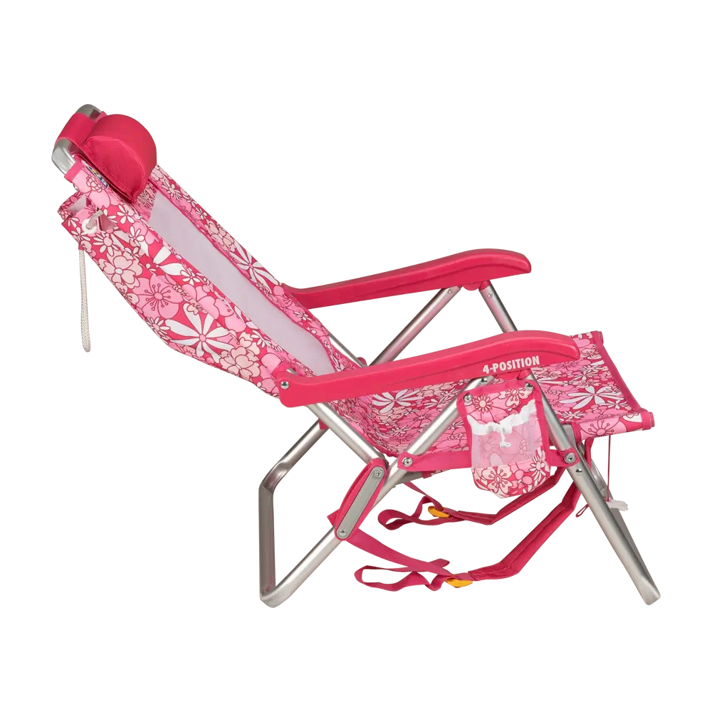 Rust-Resistant Aluminum Backpack Beach Chair - Choice 709 - Multi-Position Outdoor Beach Chair with Pillow Detail