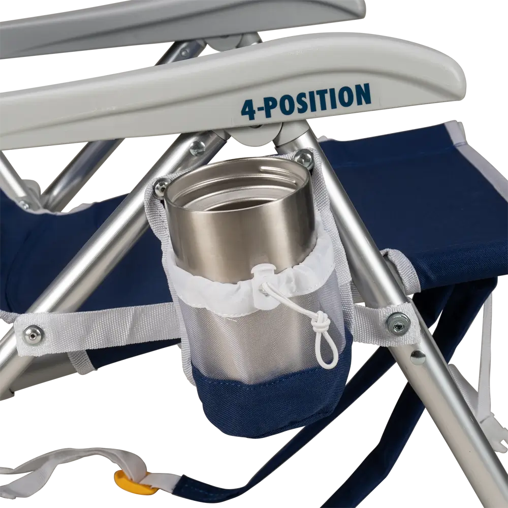 Rust-Resistant Aluminum Backpack Beach Chair - Choice 709 - Multi-Position Outdoor Beach Chair with Pillow Detail