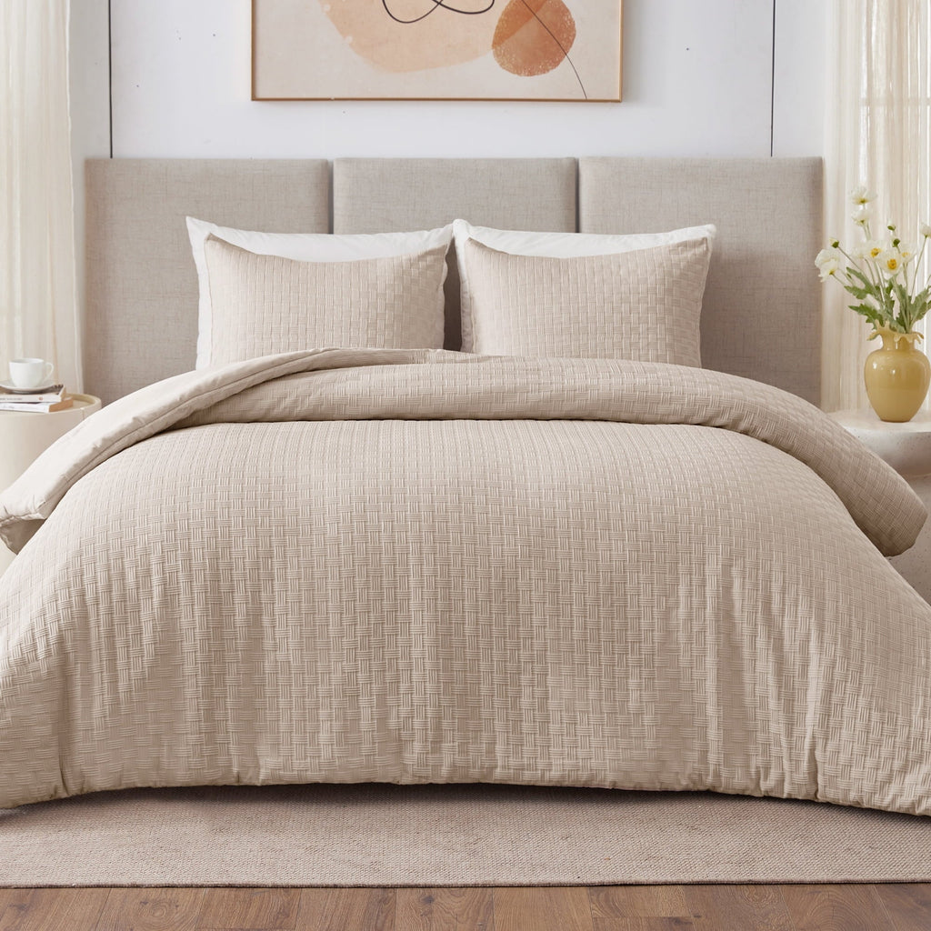 Fluffy Down Alternative 3-Piece Jacquard Braid Ultra Soft King Comforter Set, Luxury Reversible Microfiber Oversized Comforters Bedding Set w... - Hypoallergenic Ultra-Fluffy Quilt for Winter Detail