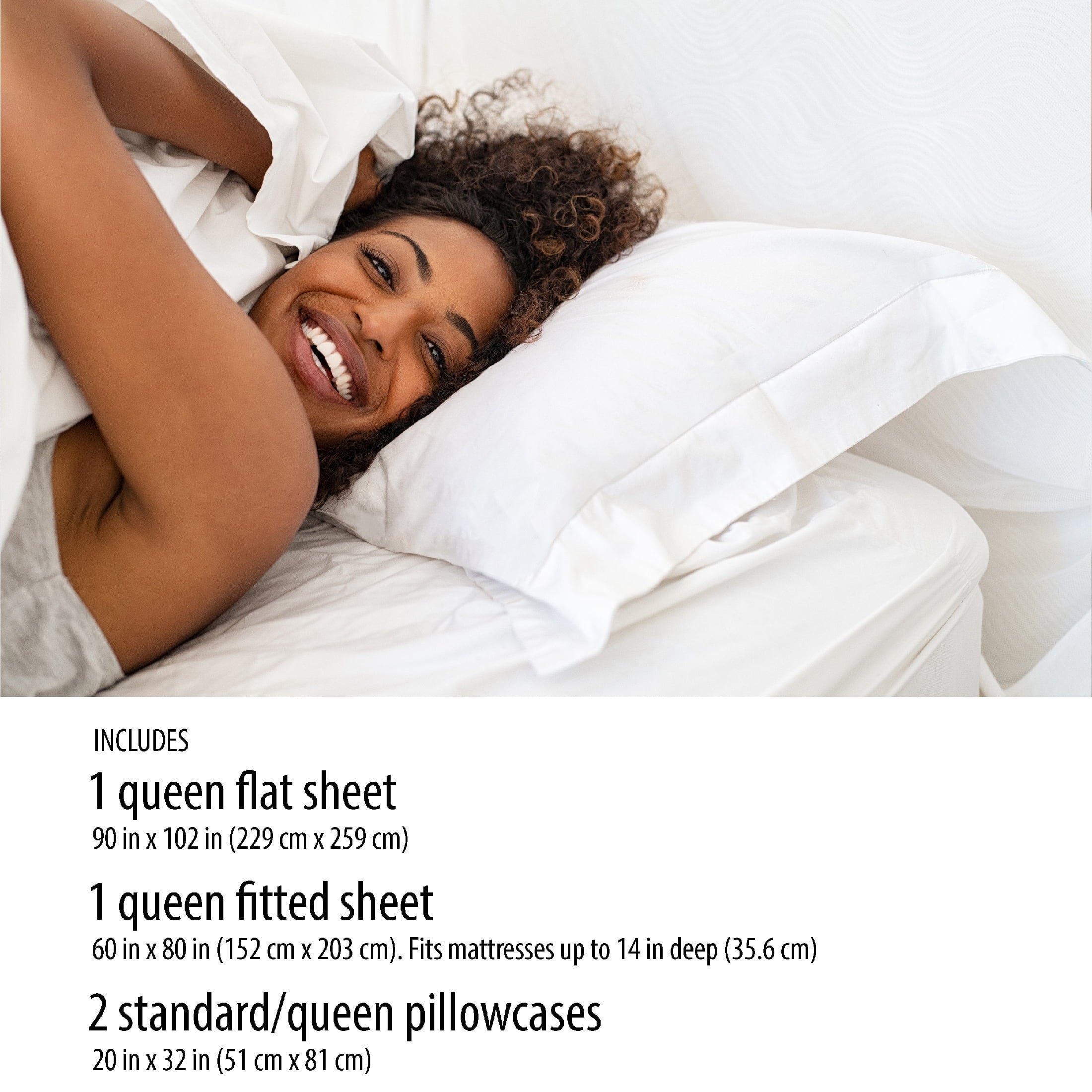 Premium Egyptian Cotton Microfiber Bed Sheet Set, Queen, Rich Black, 4 Piece - Premium Ultra-Soft Pillowcase Pair for Sleeping Detail