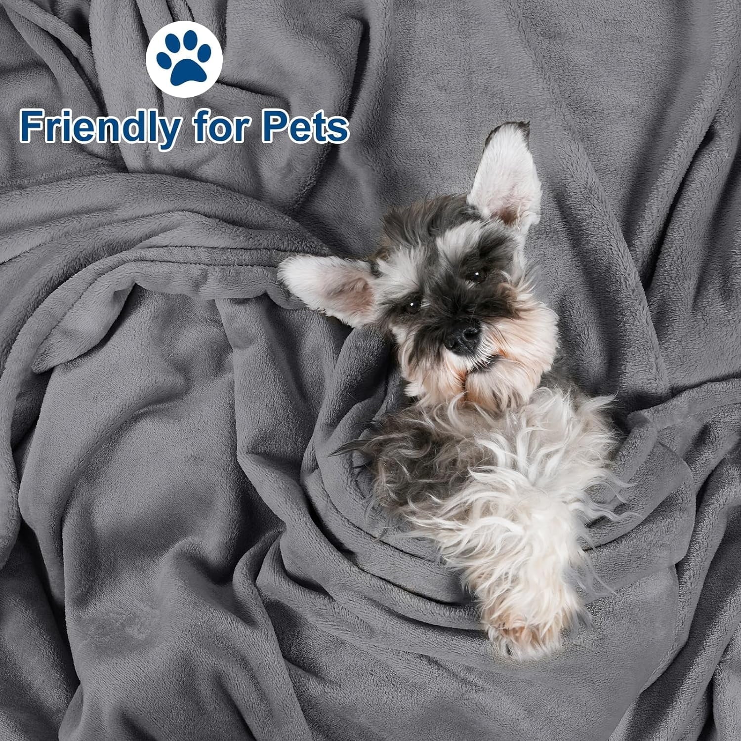 Decorative Knitted Fleece Throw Blanket, Fuzzy Soft Lightweight Blankets for Bed, Sofa, Suitable for All Season, Grey, 50x60 inches - Lightweight Plush Warm Blanket for All Seasons Detail