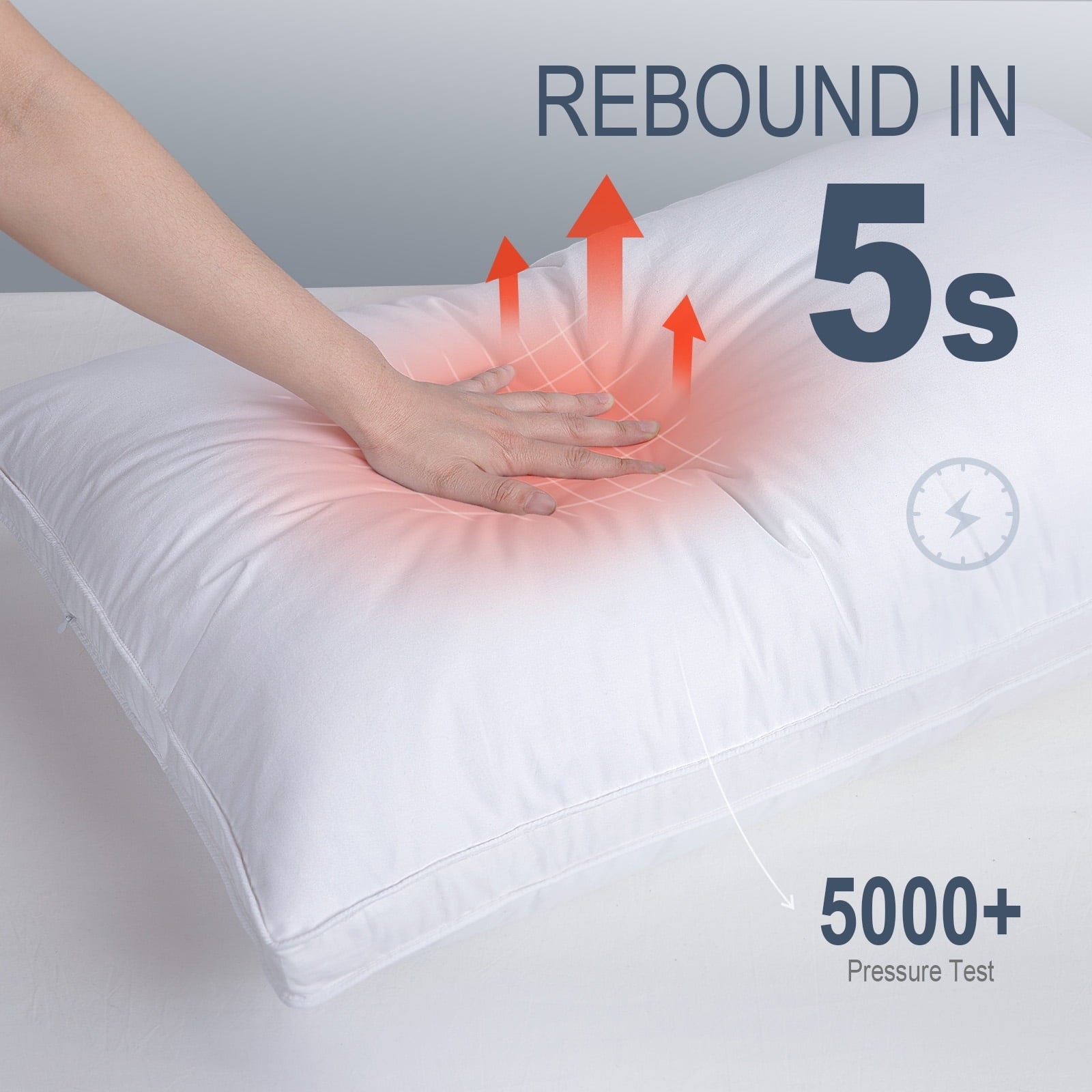 Fluffy Shredded Goose Feather & Down Pillow King Size 20"x36" – Hotel Quality Bed Pillow for Sleeping, 100% Organic Cotton Cover, Hyp... - Ergonomic Memory Foam Pillow for Neck Pain Support Detail