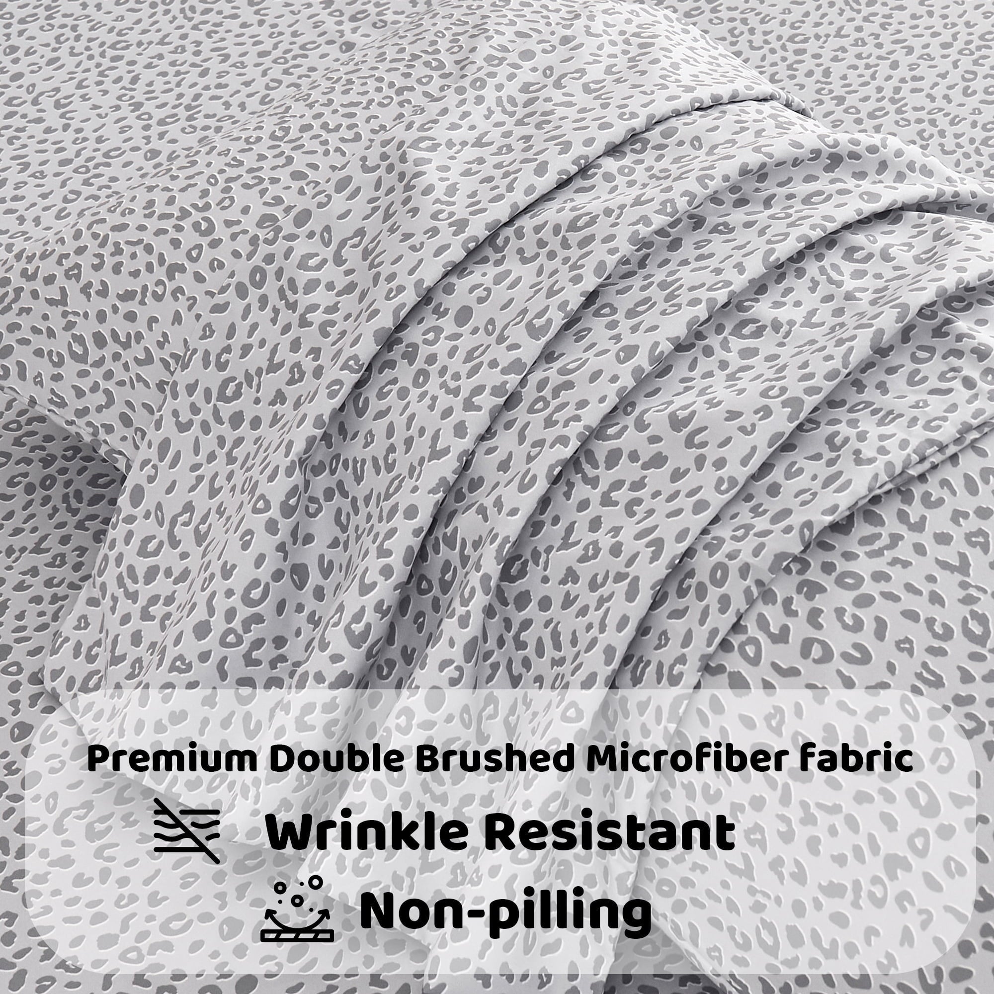 Breathable Luxury Floral King Sheets, Soft Breathable Microfiber Printed Bed Sheet Set, Deep Pocket Non-Slip Fitted Sheet Included - Cooling Hotel Quality Bedding Sheets and Pillowcases Detail