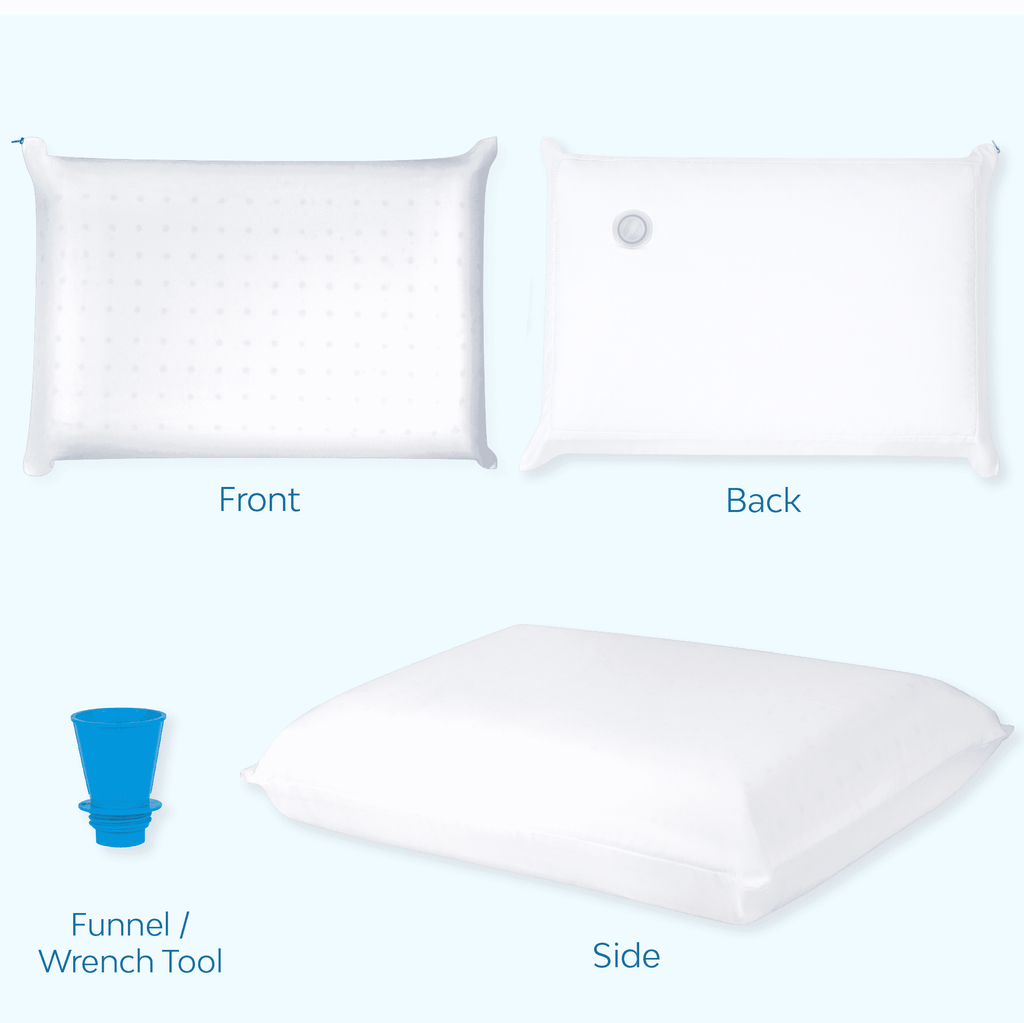 Hotel Collection Memory Foam Water Pillow - Adjustable Pillow for Neck Pain Relief, Pillow for Side, Back, and Stomach Sleepers, The O... - Orthopedic Shredded Foam Bed Pillow Set Detail