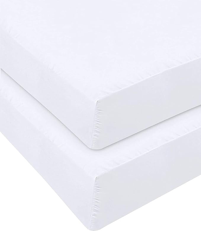 Premium Egyptian Cotton Jersey Knit Microfiber 2 Twin XL Fitted Bottom Bed Sheets (2-Pack) 1800 Ultra Soft - Hypoallergenic - 15" Deep Pocket... - Breathable Egyptian Cotton Flat & Fitted Sheets Detail