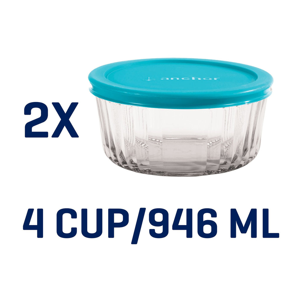Fun Food Fidget Glass Food Storage Container with Lids, 4 Cup Round, Set of 2 - Deliciously Soft Cupcake Sensory Glob Detail