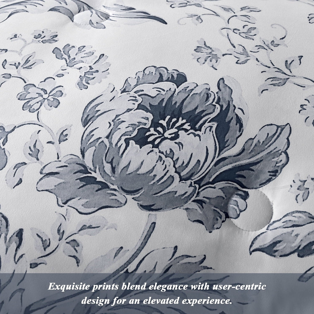 Fluffy Down Alternative Queen Comforter Sets,7-Pieces Reversible Bedding Sets,Bed in a Bag with Comforter,Flat Sheet and Fitted Sheet,Pillowc... - Cloud-Like Soft Lightweight Bed Comforter Detail