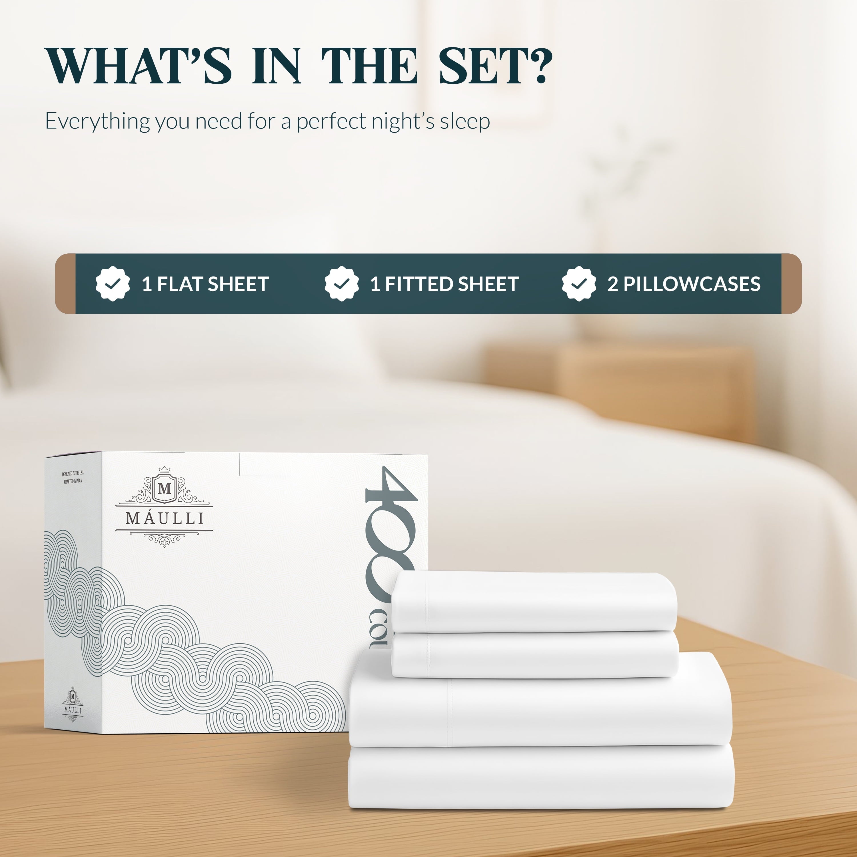 Ultra-Soft 100% Cotton Sheets For Queen Size Bed - Luxury 400 Thread Count Queen Sheet Set, 4 Piece Sateen Weave Queen White Cot... - Breathable Egyptian Cotton Flat & Fitted Sheets Detail