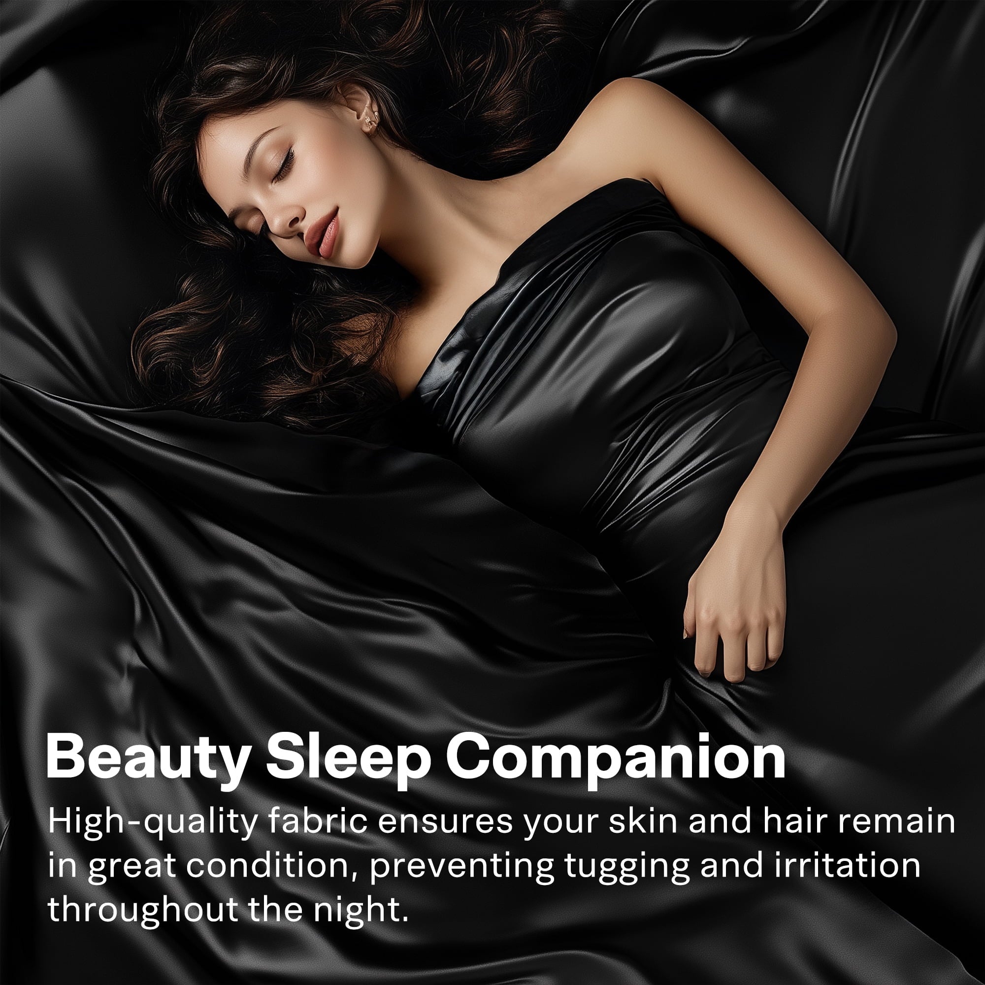 Wrinkle-Resistant Queen Silk Black Bed Sheet Set,4 Pieces 1800 Microfiber 2 Pillowcase 20"x30" - Cooling Hotel Quality Bedding Sheets and Pillowcases Detail