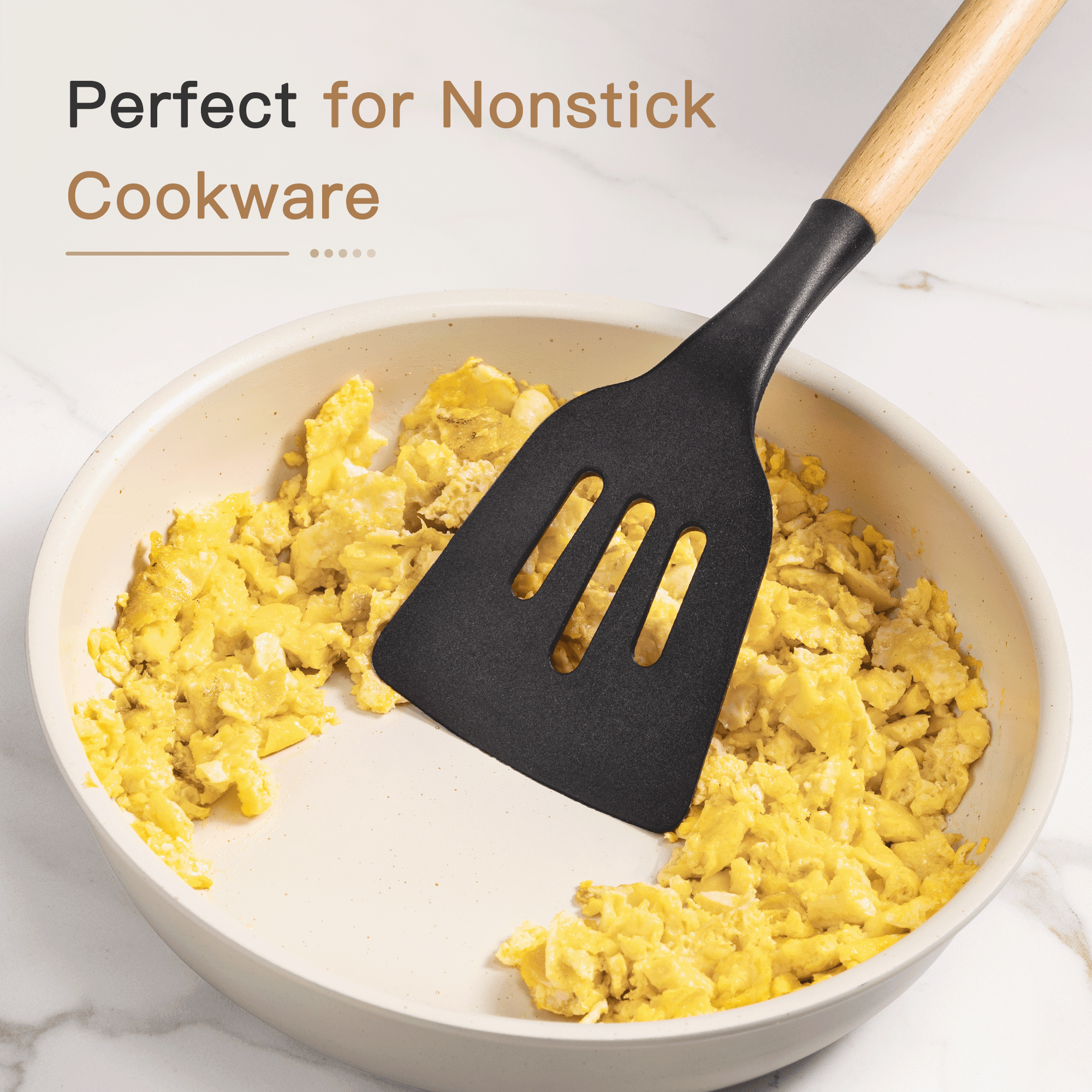 Heat-Resistant Silicone Cooking Utensils Set, 38 PCS Kitchen Utensils Set for 446°F Heat Resistant, Food Grade Utensil Sets with Woo... - Premium Stainless Steel Cooking Utensil for Non-Stick Pots Detail