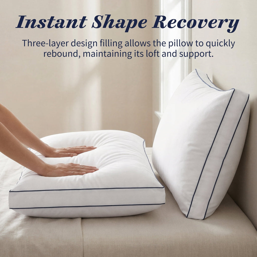 Fluffy Shredded for Queen Size 2 Pack, Duck Feather and Shredded Memory Foam Soft Luxury Hotel Collection - Decorative Throw Pillow Cushion for Sofa & Bed Detail