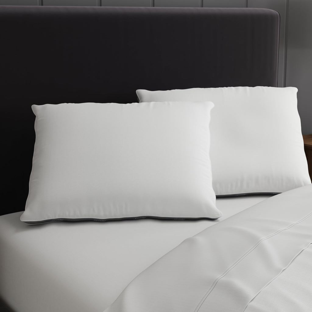 Fluffy Shredded Extra Firm Support Foam Core Pillow 2pk, King - Hotel Quality Plush Sleeping Pillows Detail